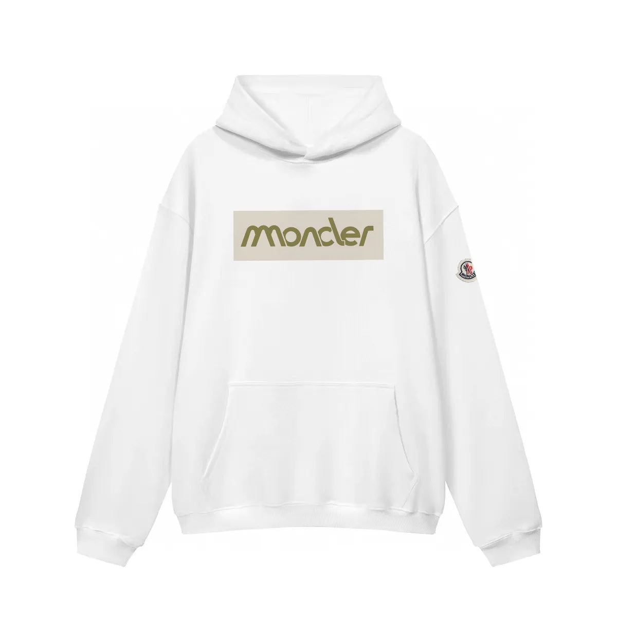 P270 Recommended model that will not be sold off the shelves, Moncler Mouth Mouth 480g Velvet Printed Hooded Sweatshirt, Australian velvet fabric is soft and comfortable, does not shrink, does not deform, does not pill) Original customized accessories Collar label Wash mark Hang tag Packaging (perfect details) Color White Black Size XS-L - Copy (52) - Copy