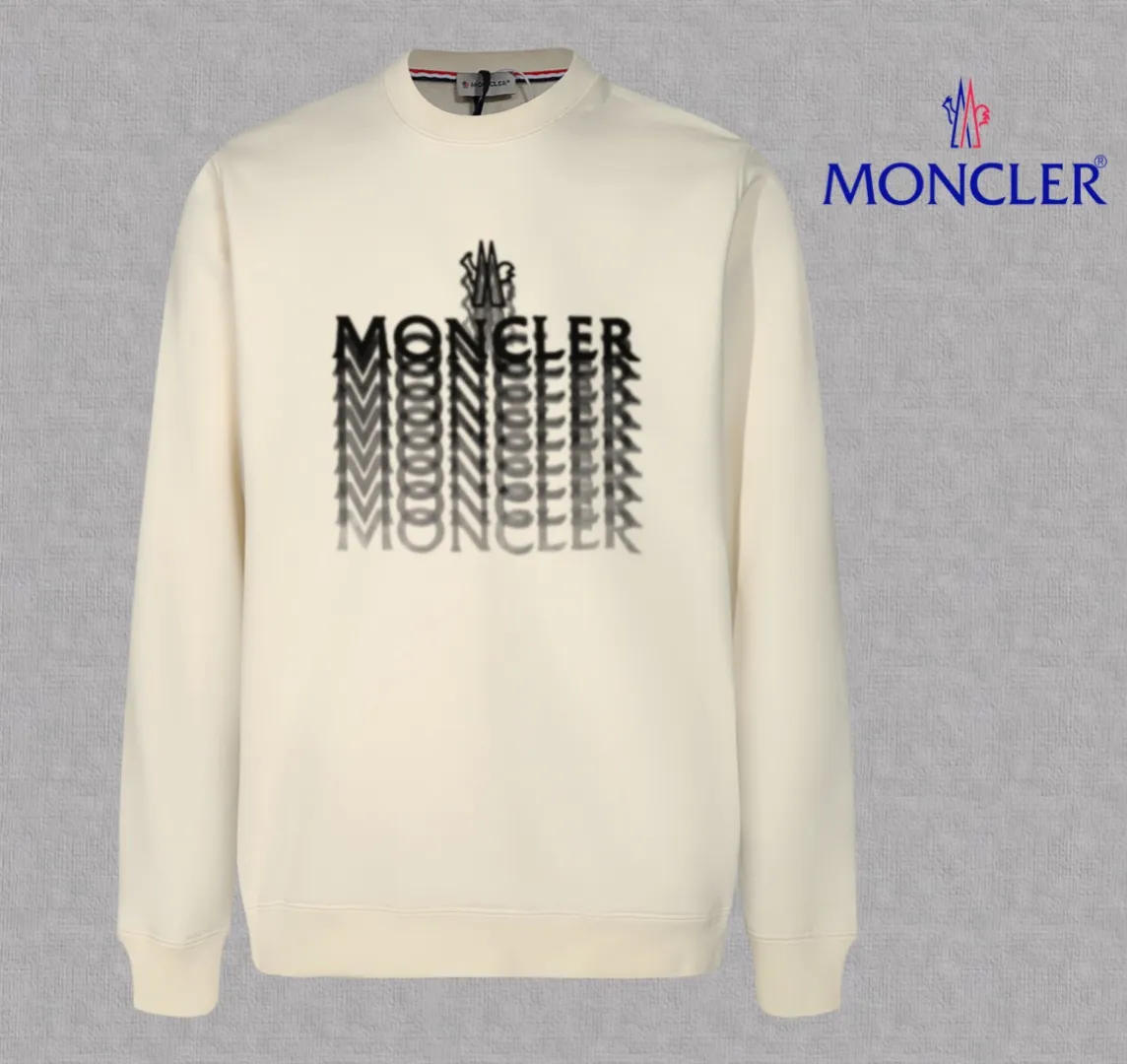P210 High-version sweatshirt) [Long-term stock] 〖𝐌𝐎𝐍𝐂𝐋𝐄𝐑~Mask〗 Made of 440g heavy-weight fabric. It is different from the market currency. It can be matched with any variety and is properly handsome. 😎The whole dress is made of double waistcoats. The double waistcoats make the whole dress more three-dimensional. Not ordinary factories can do such fine work. 2025 Spring runway version of the T stage, on sale at the counter, round neck terry sweatshirt, high-end double-strand pure cotton, custom-made stretch ribs, dyed in the same vat, complete with three standards, matched with exquisite embroidered LOGO on the chest, simple and advanced, same style for men and women. Color: black, apricot, white, size: S M L XL 2XL