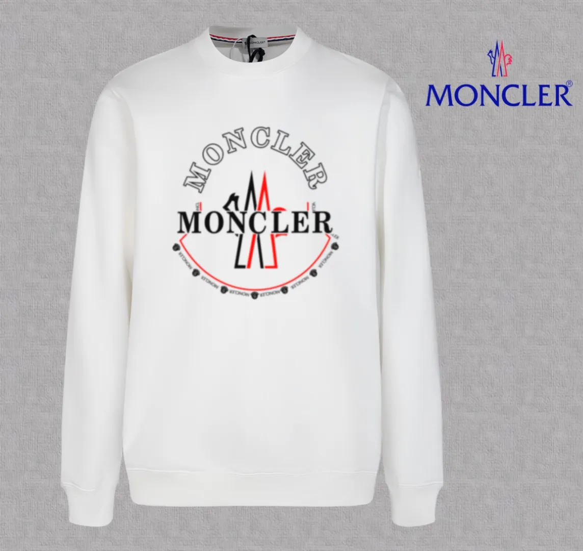 P210 High-version sweatshirt) [Long-term stock] 〖𝐌𝐎𝐍𝐂𝐋𝐄𝐑~Mask〗 Made of 440g heavy-weight fabric. It is different from the market currency. It can be matched with any variety and is properly handsome. 😎The whole dress is made of double waistcoats. The double waistcoats make the whole dress more three-dimensional. Not ordinary factories can do such fine work. 2025 Spring runway version of the T stage, on sale at the counter, round neck terry sweatshirt, high-end double-strand pure cotton, custom-made stretch ribs, dyed in the same vat, complete with three standards, matched with exquisite embroidered LOGO on the chest, simple and advanced, same style for men and women. Color: black, apricot, white, size: S M L XL 2XL