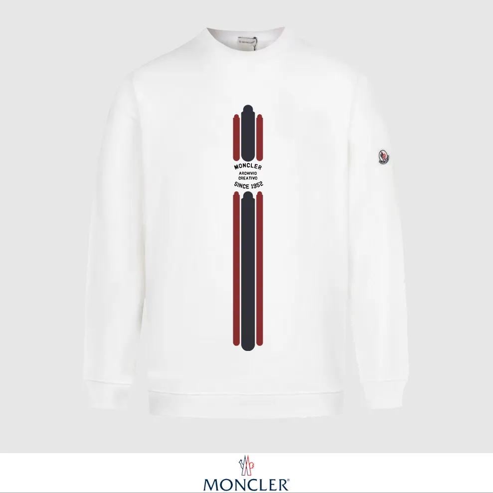 P240 Recommend the most popular Moncler masked 380g printed terry crew neck sweatshirt. Breathable pure cotton fabric. The texture is very soft and comfortable. No shrinkage, no deformation, no pilling). Original customized accessories. Collar label. Wash mark. Hang tag. Packaging (perfect details). Color: White. Black. Size: XS S M L.