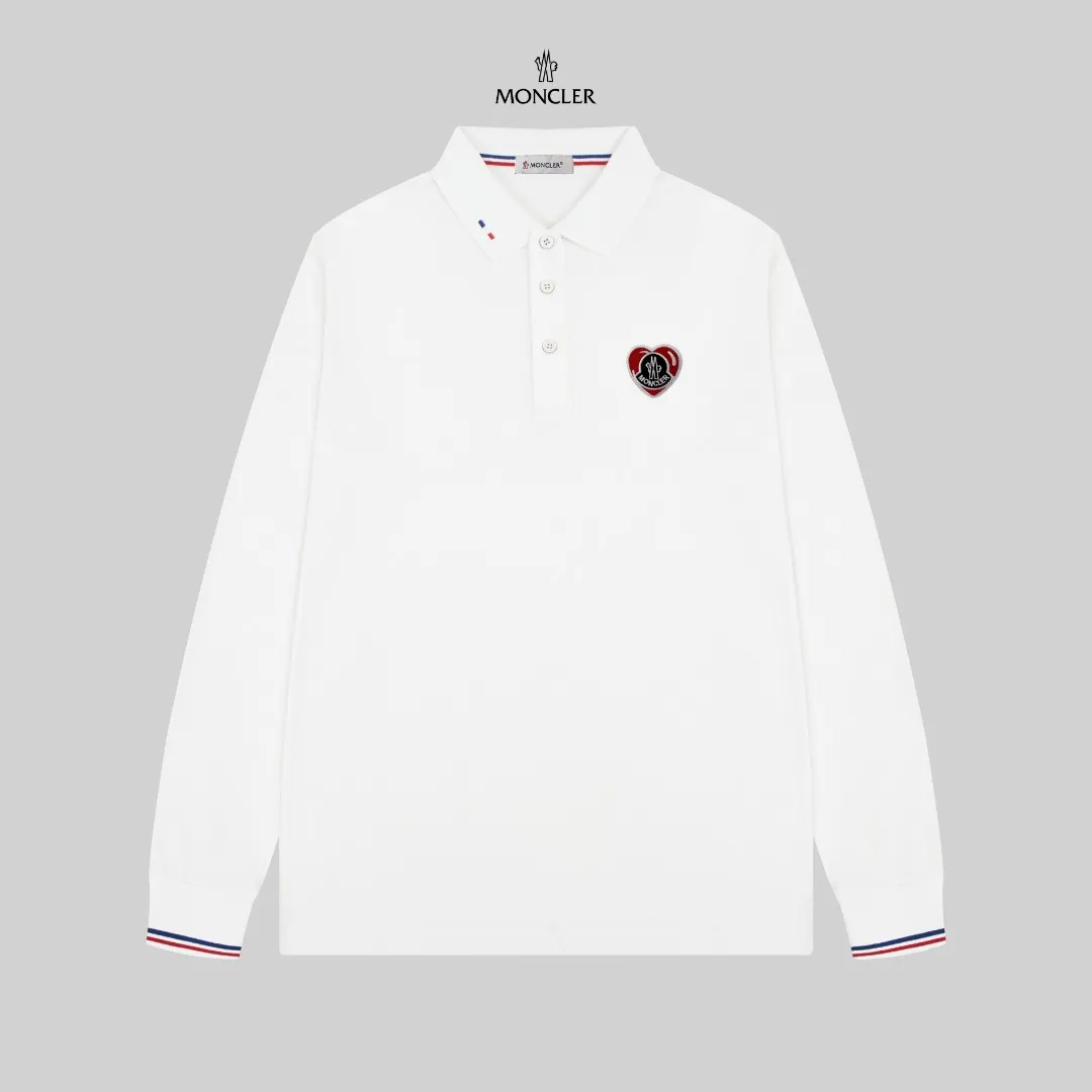 P210 MONCLER/Mask 25SS new logo embroidered lapel long-sleeved Polo shirt.  A simple yet refined T-shirt. The best item to create a modern and elegant look. Excellent channel product! Customer-supplied Piquet porous fiber pique cotton fabric, which can be called a "breathing fabric."  The unparalleled texture is inseparable from the exquisite materials used in craft tailoring. The craft knitted quilted design makes the hand feel extremely smooth and delicate without any roughness. The original logo design is more luxurious and noble. The upper body is comfortable and classy. The hand feels very smooth and soft. It can be easily controlled regardless of business, fashion or leisure. The age span is very large, which conforms to the trendy and practical dressing customs. It is the first choice for senior urban fashion people.  Black/white/Tibetan orchid Size: M~3XL