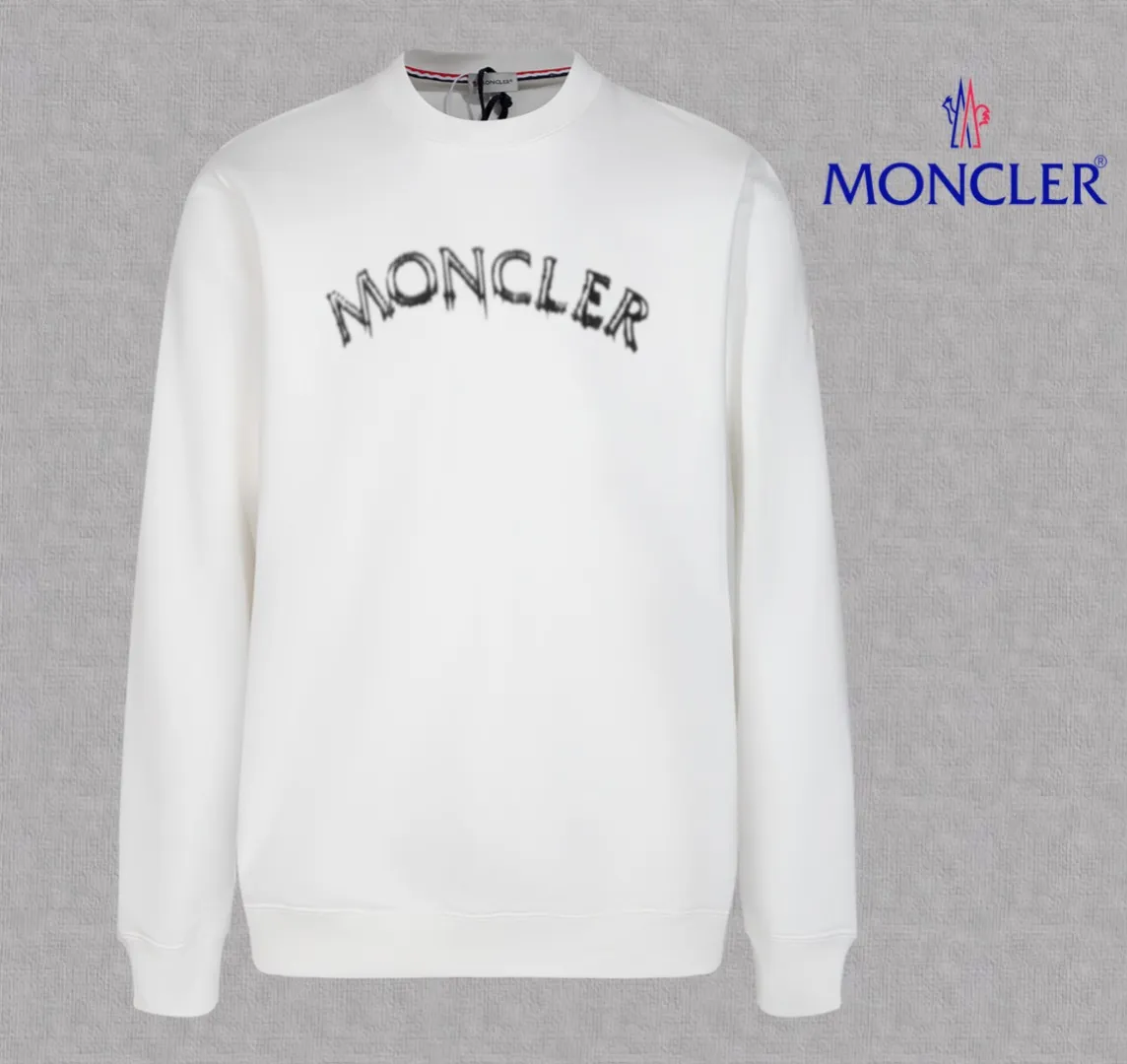 P210 High-version sweatshirt) [Long-term stock] 〖𝐌𝐎𝐍𝐂𝐋𝐄𝐑~Mask〗 Made of 440g heavy-weight fabric. It is different from the market currency. It can be matched with any variety and is properly handsome. 😎The whole dress is made of double waistcoats. The double waistcoats make the whole dress more three-dimensional. Not ordinary factories can do such fine work. 2025 Spring runway version of the T stage, on sale at the counter, round neck terry sweatshirt, high-end double-strand pure cotton, custom-made stretch ribs, dyed in the same vat, complete with three standards, matched with exquisite embroidered LOGO on the chest, simple and advanced, same style for men and women. Color: black, apricot, white, size: S M L XL 2XL