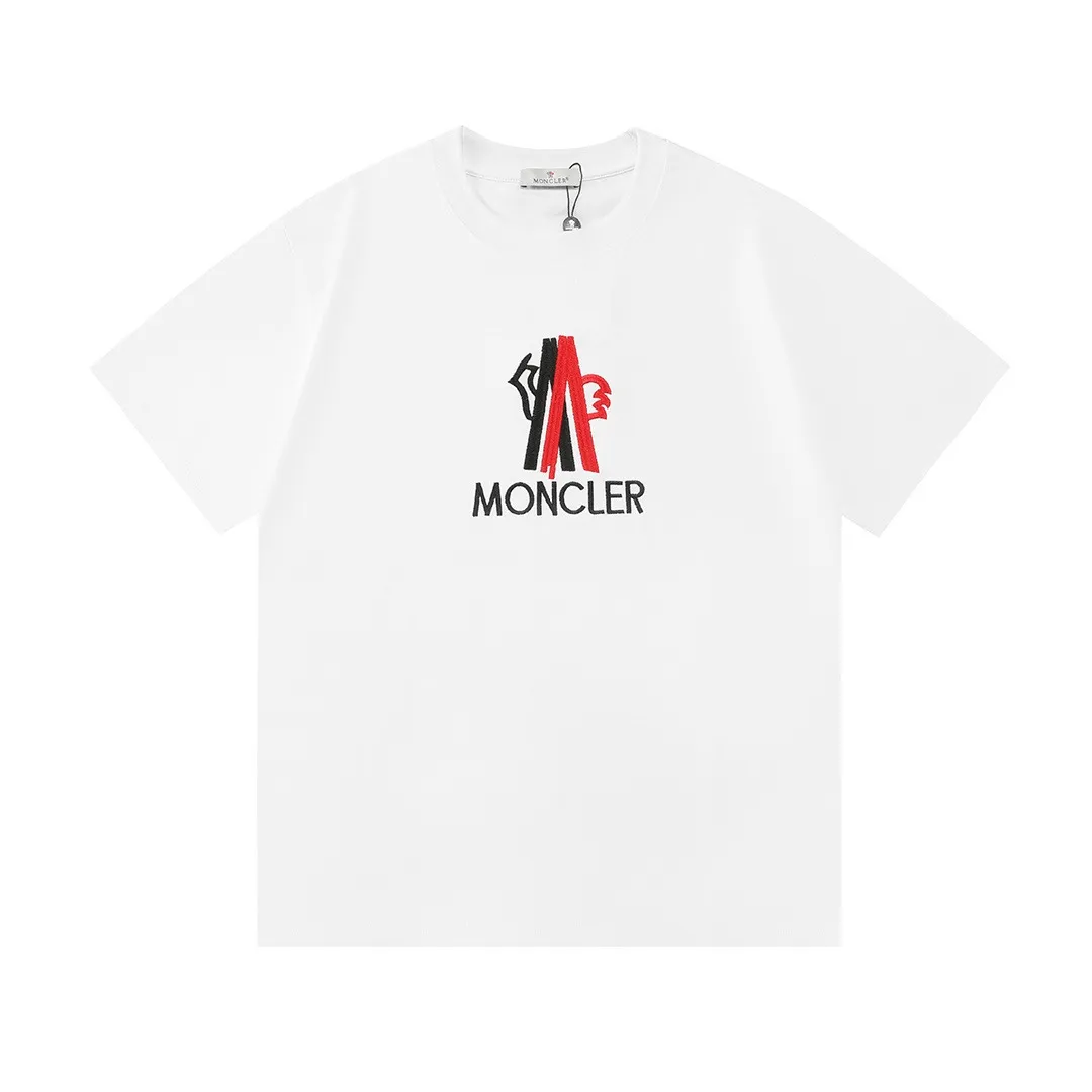 P150 Moncler 2026 official website new model Imported high-density heavy-duty embroidered letter logo Customized small armband Same style for men and women Short-sleeved T-shirt ·Customized 300g 100% double yarn pure cotton fabric ·Dyeing 32 double-strand threads ·Collar label, hangtag, main mark and three labels complete Color: White Size: XS S M L