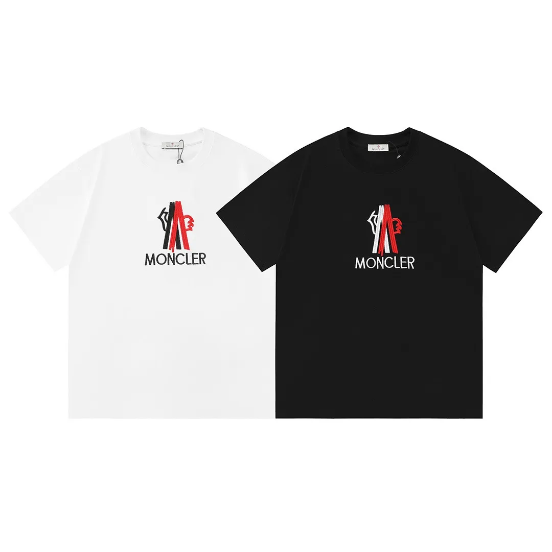 P150 Moncler 2026 official website new model Imported high-density heavy-duty embroidered letter logo Customized small armband Same style for men and women Short-sleeved T-shirt ·Customized 300g 100% double yarn pure cotton fabric ·Dyeing 32 double-strand threads ·Collar label, hangtag, main mark and three labels complete Color: White Size: XS S M L