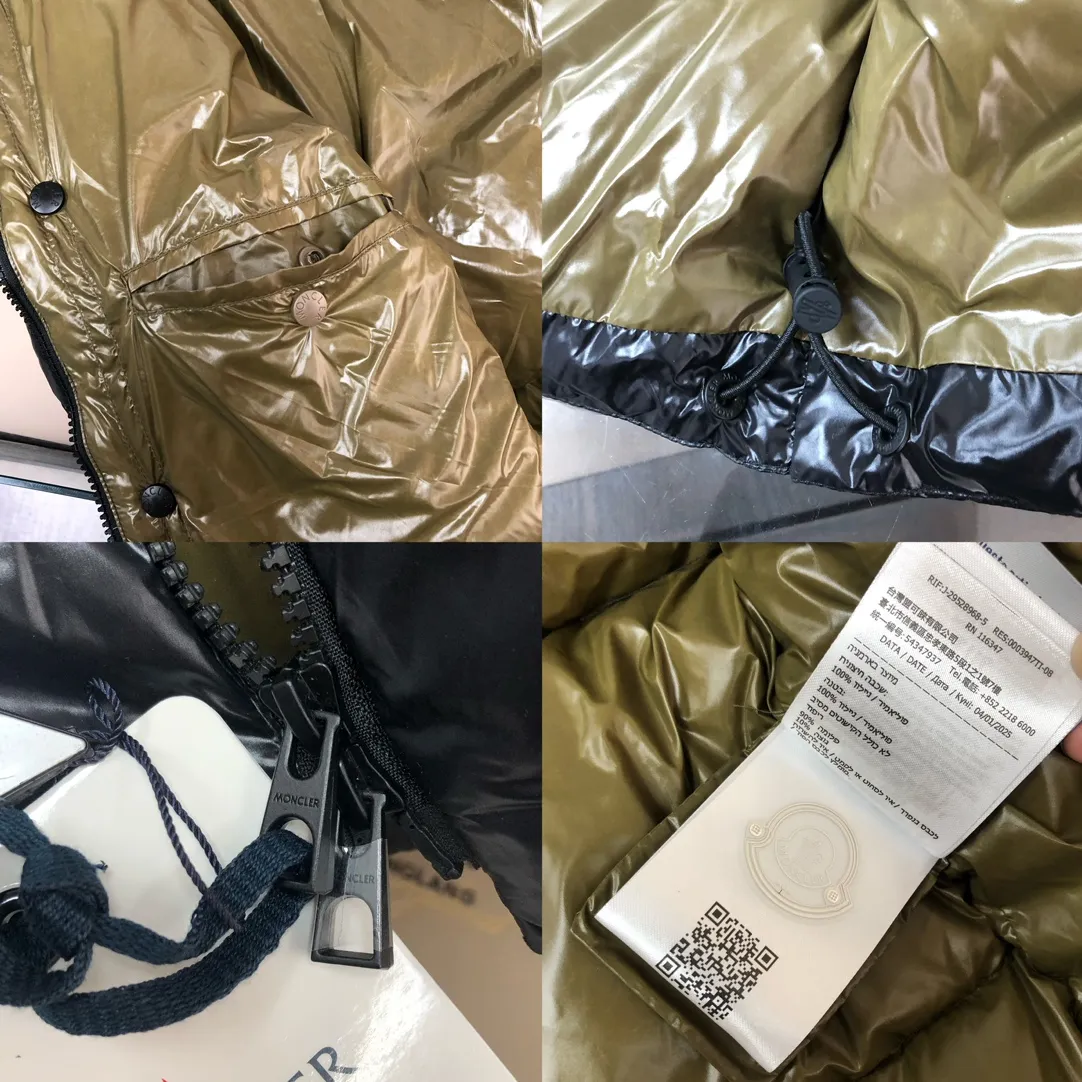 P840 🆕Moncler Tripiti 25 autumn and winter latest tripiti short down jacket for couples, made of functional shiny nylon fabric, comfortable and warm without being heavy. Chenille logo patch highlights the essence of the brand. Filled with 90% down, it is warm, comfortable and not bulky. The large squares form a bread suit pattern. Each square is evenly distributed, firmly locking the down and keeping your figure warm! Color: Black Green Size: 1-2-3-4-5 (M-3xl)
