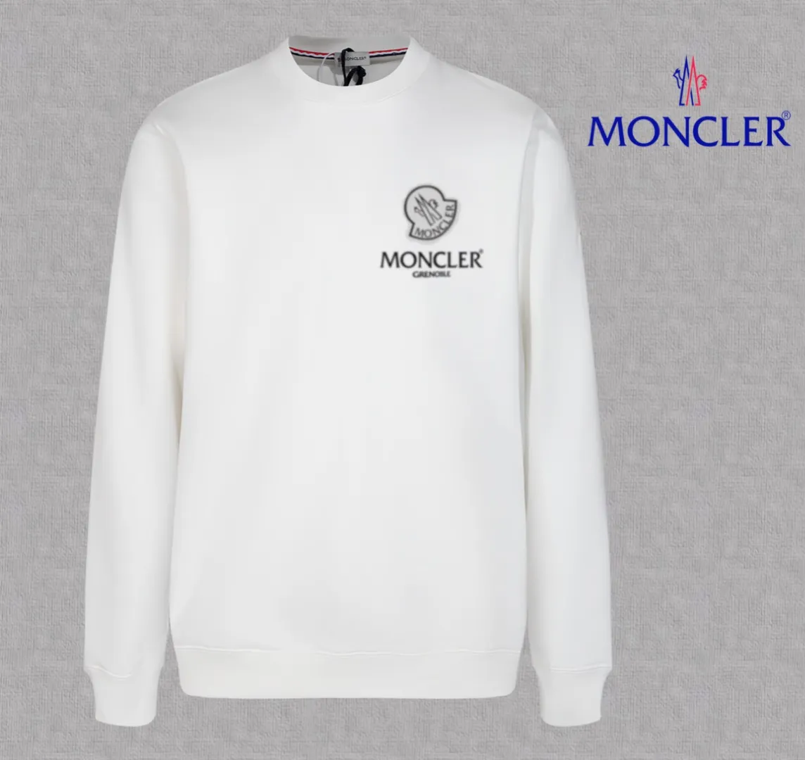 P210 High-version sweatshirt) [Long-term stock] 〖𝐌𝐎𝐍𝐂𝐋𝐄𝐑~Mask〗 Made of 440g heavy-weight fabric. It is different from the market currency. It can be matched with any variety and is properly handsome. 😎The whole dress is made of double waistcoats. The double waistcoats make the whole dress more three-dimensional. Not ordinary factories can do such fine work. 2025 Spring runway version of the T stage, on sale at the counter, round neck terry sweatshirt, high-end double-strand pure cotton, custom-made stretch ribs, dyed in the same vat, complete with three standards, matched with exquisite embroidered LOGO on the chest, simple and advanced, same style for men and women. Color: black, apricot, white, size: S M L XL 2XL