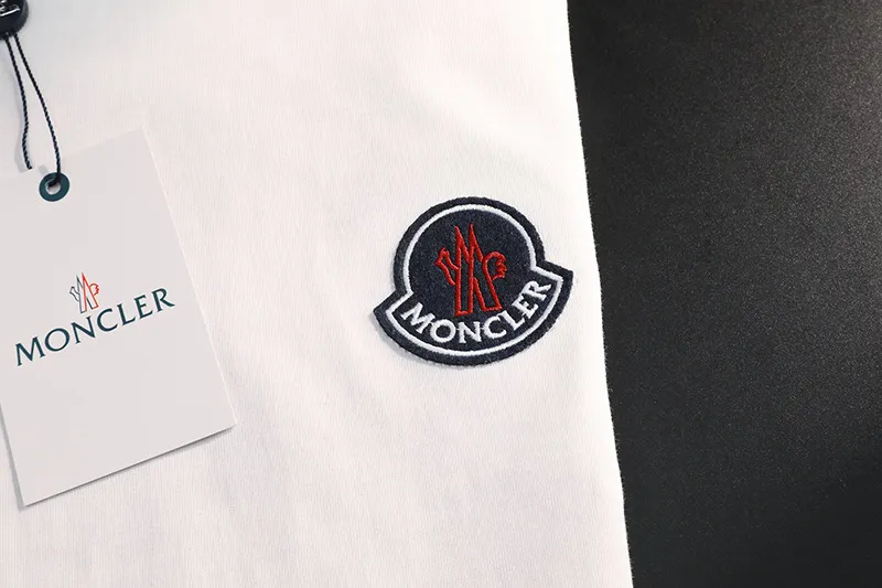 P170 MONCLER 2025 spring and summer new model, trendy hollow patch embroidery, round neck short-sleeved T-shirt, fashionable men and women, S M L XL XXL five sizes black white