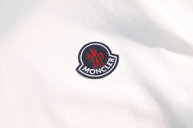 P170 MONCLER 2025 spring and summer new model, trendy hollow patch embroidery, round neck short-sleeved T-shirt, fashionable men and women, S M L XL XXL five sizes black white