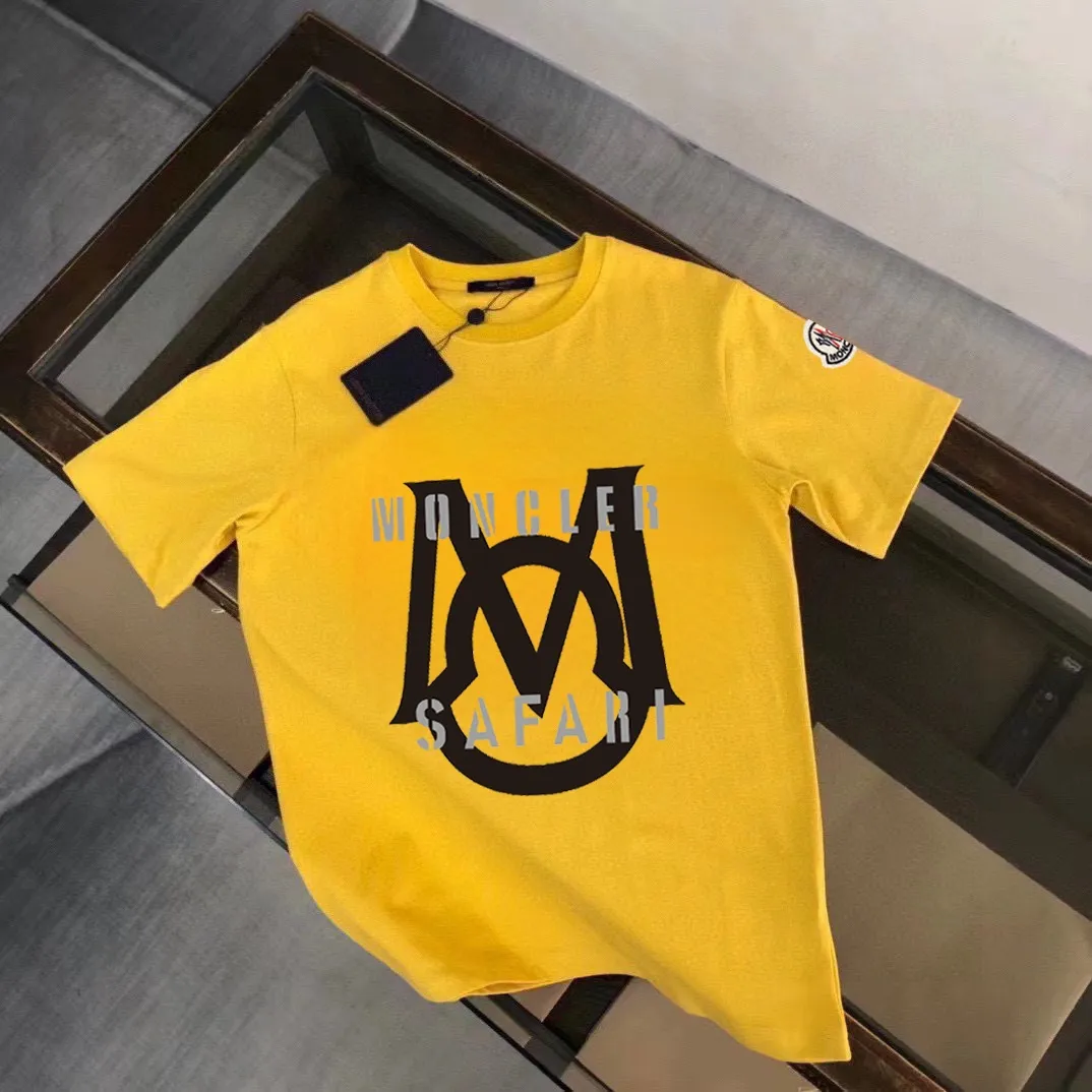 P140 Brand [MONCLER] (Good News for Fat People) original men's casual short-sleeved T-shirt, new product for spring and summer 2025, customized top-notch logo craftsmanship on the chest, matched with the entire details, quality and tailoring design are first-class, customized imported mercerized cotton fabric! Full of style, the color scheme is light and versatile. M-5XL (wear up to 220 pounds)
