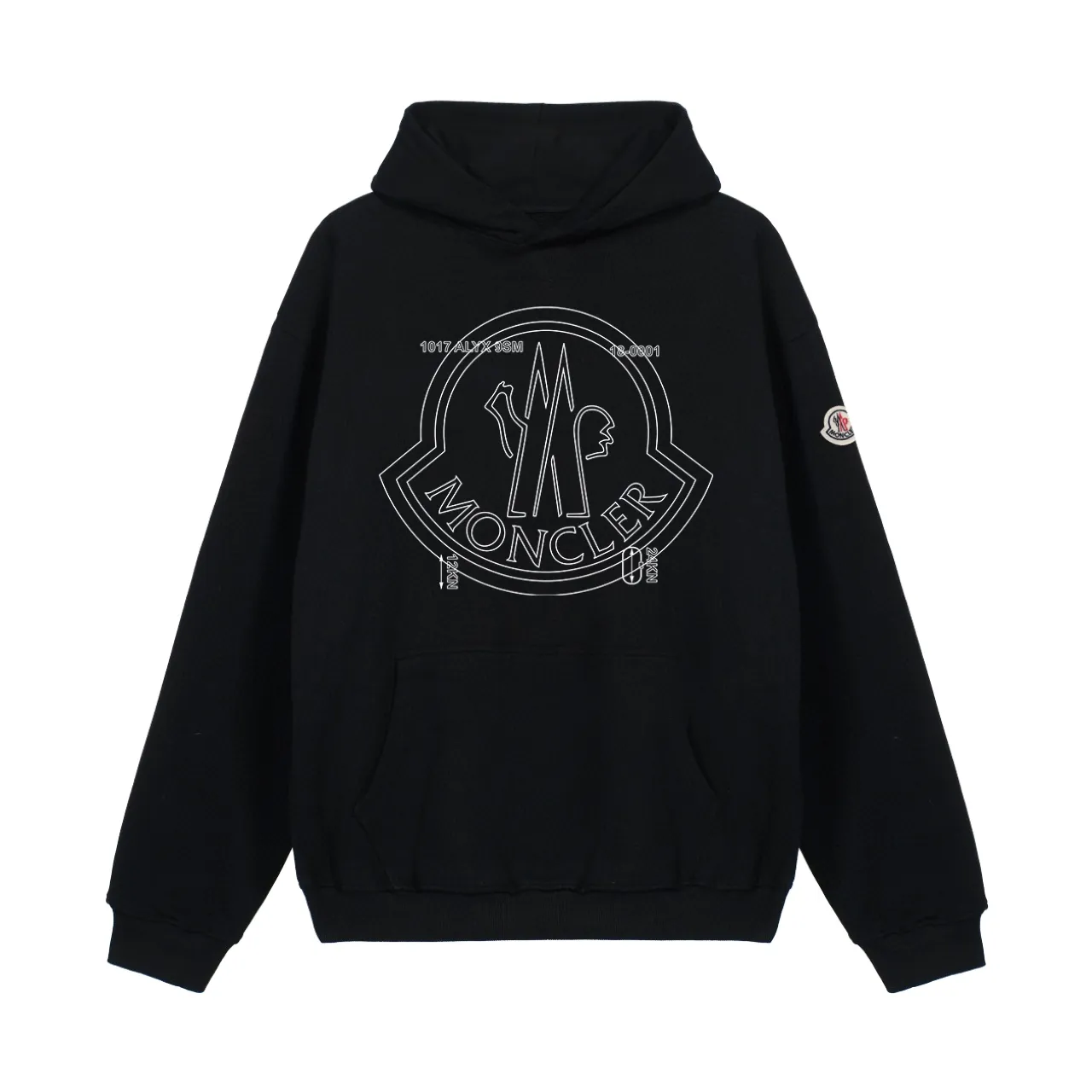 P270 Recommended model that will not be sold off the shelves, Moncler Mouth Mouth 480g Velvet Printed Hooded Sweatshirt, Australian velvet fabric is soft and comfortable, does not shrink, does not deform, does not pill) Original customized accessories Collar label Wash mark Hang tag Packaging (perfect details) Color White Black Size XS-L - Copy (14)