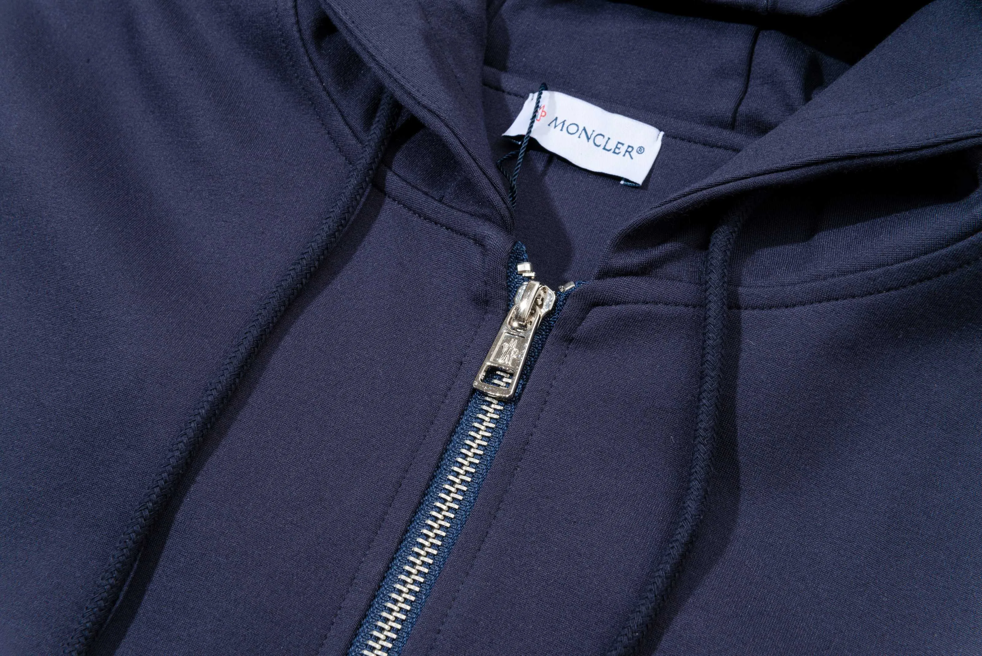 P270 MONCLER/Mask custom fabric suit casual sweatpants, simple arm brand LOGO small badge, threaded trousers technology, official synchronization, high version, high quality, fashionable personality, versatile trend, pure original quality, original fabric, tag, collar label, washed wheat, complete three standards, color: blue, gray. Size: S-2XL