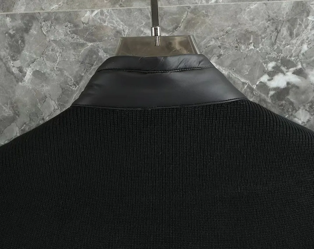 P680 9020# Spot Moncler Moncler 25 new men's wool knitted stitching stand-up collar thin down jacket