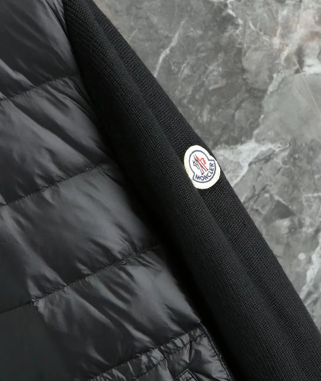 P680 9020# Spot Moncler Moncler 25 new men's wool knitted stitching stand-up collar thin down jacket
