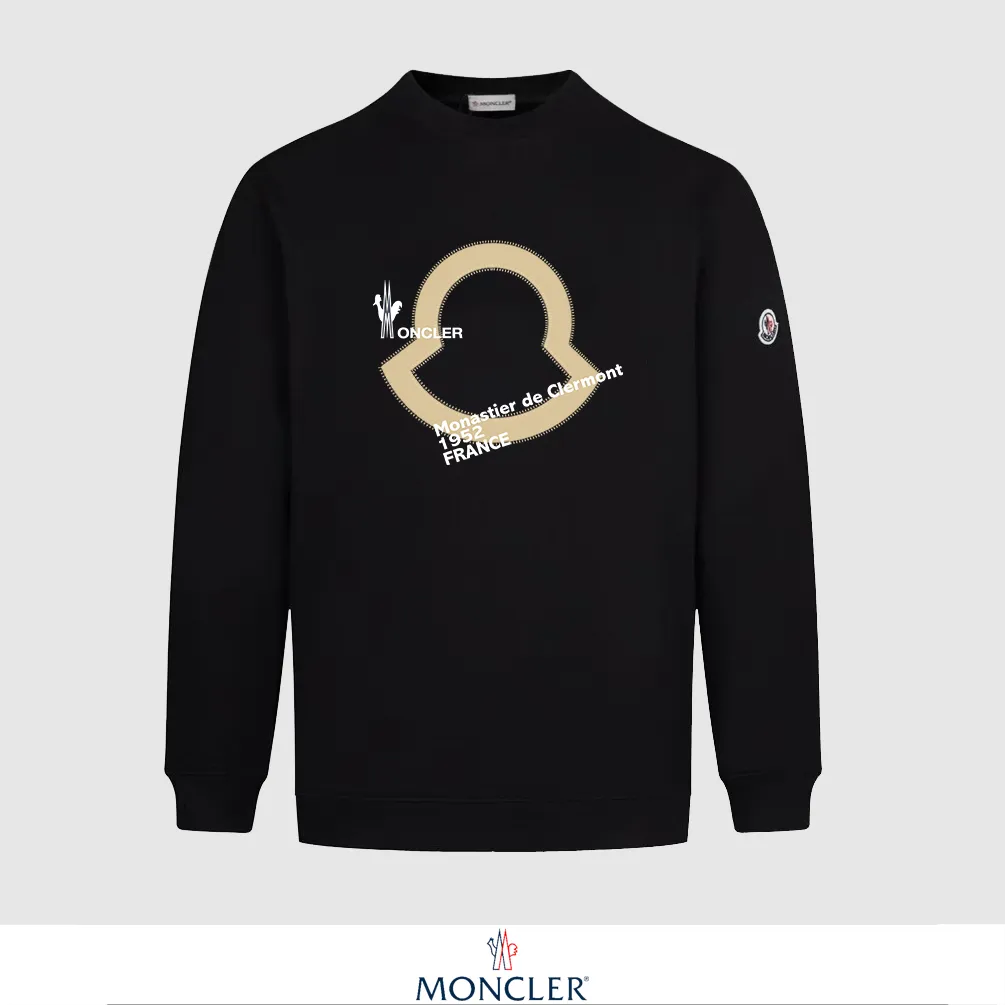 P240 Recommend the most popular Moncler masked 380g printed terry crew neck sweatshirt. Breathable pure cotton fabric. The texture is very soft and comfortable. No shrinkage, no deformation, no pilling). Original customized accessories. Collar label. Wash mark. Hang tag. Packaging (perfect details). Color: White. Black. Size: XS S M L.