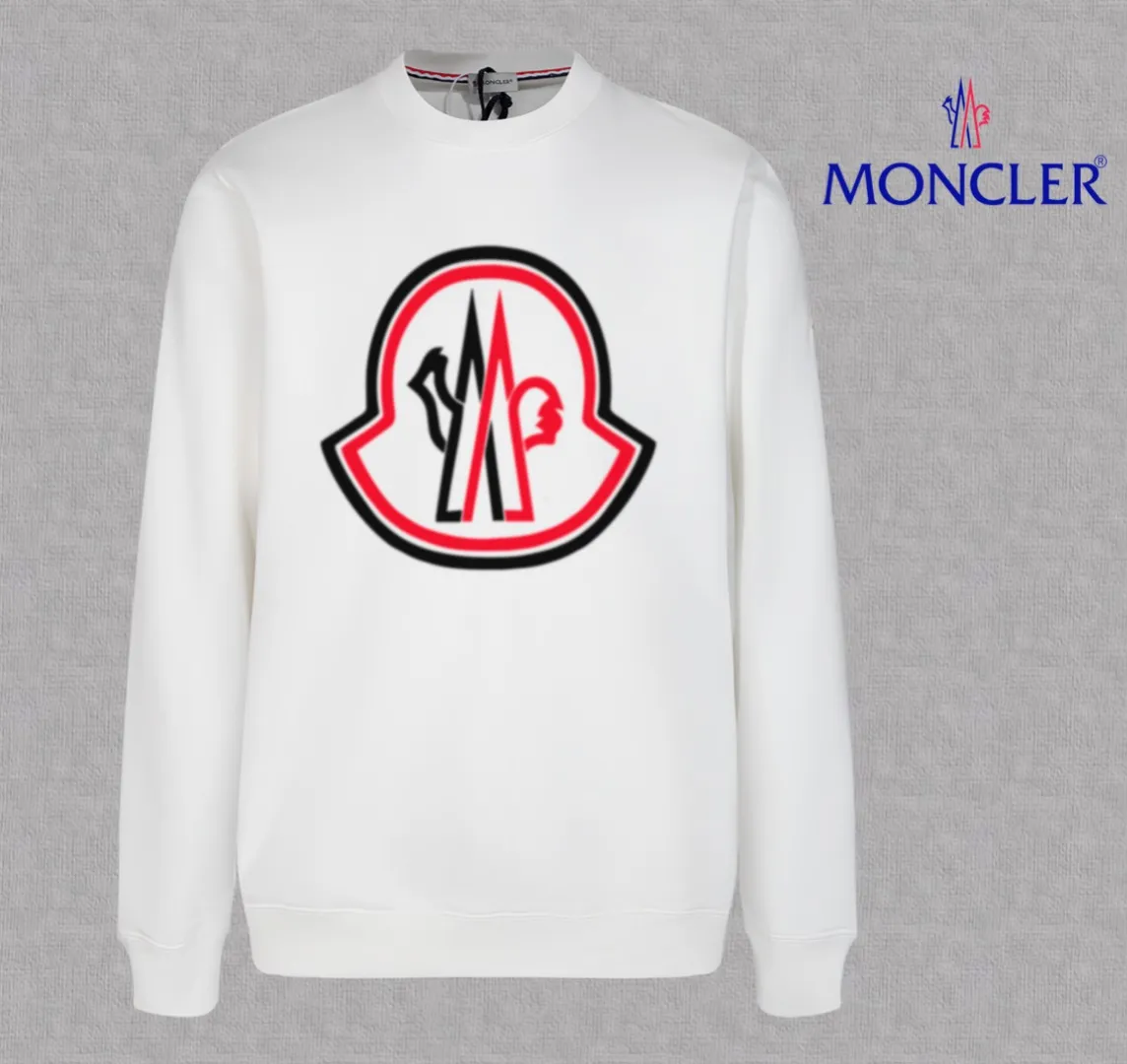 P210 High-version sweatshirt) [Long-term stock] 〖𝐌𝐎𝐍𝐂𝐋𝐄𝐑~Mask〗 Made of 440g heavy-weight fabric. It is different from the market currency. It can be matched with any variety and is properly handsome. 😎The whole dress is made of double waistcoats. The double waistcoats make the whole dress more three-dimensional. Not ordinary factories can do such fine work. 2025 Spring runway version of the T stage, on sale at the counter, round neck terry sweatshirt, high-end double-strand pure cotton, custom-made stretch ribs, dyed in the same vat, complete with three standards, matched with exquisite embroidered LOGO on the chest, simple and advanced, same style for men and women. Color: black, apricot, white, size: S M L XL 2XL