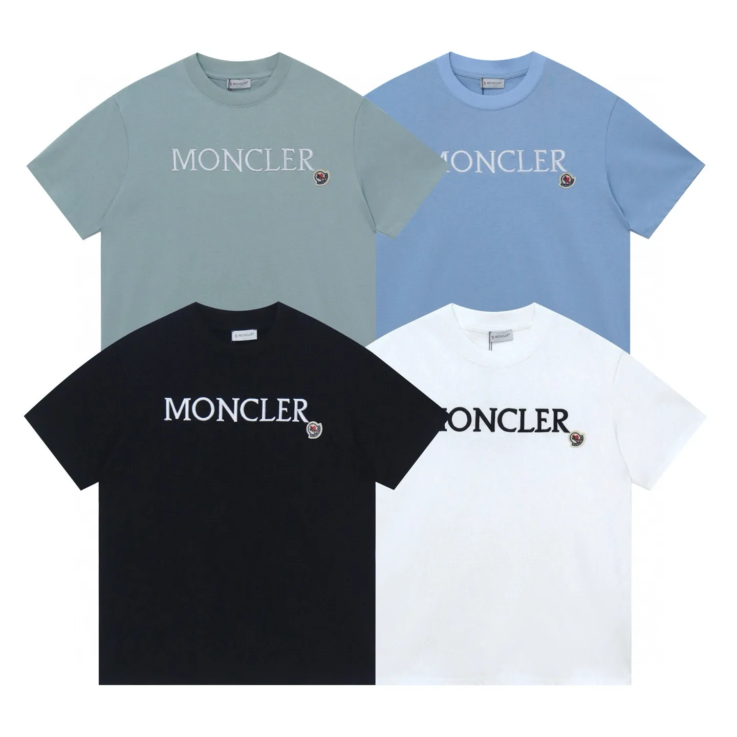 P136 Style No.: 813 〈MONCLER〉The price of the MONCLER is actually quite advantageous. Those who have been to the counters should know that the price of the MONCLER is not much cheaper than Gucci Burberry. It is just relatively low-key and unwilling to hype. It is a picture that you want to buy or not. It has an arrogant existence... Exclusively customized 270 grams of 32-count double-yarn smooth cotton. The texture is very soft and comfortable. 100% top-grade fabrics that are different from the market (no shrinkage, no deformation, no pilling) Matched with 320g 1*1 thread (the fabric thread is dyed in the same vat, no color difference, the thread is not easy to deform) Color: black, white, sky blue, pea green Code number: S-XL
