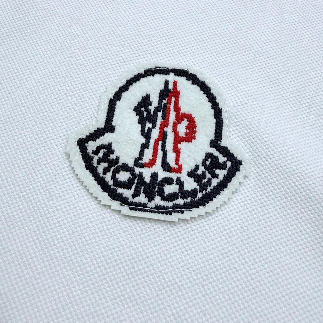 P220 Moncler pixel logo embroidered polo shirt, sizes XS-L