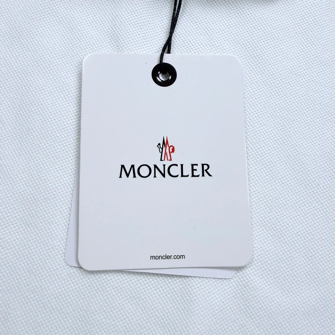 P220 Moncler pixel logo embroidered polo shirt, sizes XS-L