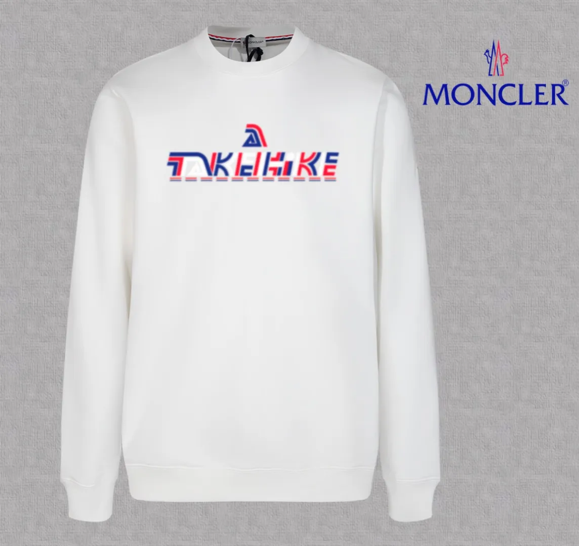 P210 High-version sweatshirt) [Long-term stock] 〖𝐌𝐎𝐍𝐂𝐋𝐄𝐑~Mask〗 Made of 440g heavy-weight fabric. It is different from the market currency. It can be matched with any variety and is properly handsome. 😎The whole dress is made of double waistcoats. The double waistcoats make the whole dress more three-dimensional. Not ordinary factories can do such fine work. 2025 Spring runway version of the T stage, on sale at the counter, round neck terry sweatshirt, high-end double-strand pure cotton, custom-made stretch ribs, dyed in the same vat, complete with three standards, matched with exquisite embroidered LOGO on the chest, simple and advanced, same style for men and women. Color: black, apricot, white, size: S M L XL 2XL