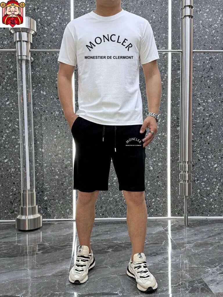 P290 Brand [MONCLER] 2025 new men’s short-sleeved shorts suit! Synchronous sales on the official website! High-end version on the market! It feels delicate and soft! Make you more comfortable to wear! The draped silhouette is awesome! Size: M-5XL (please state your height and weight when placing an order)