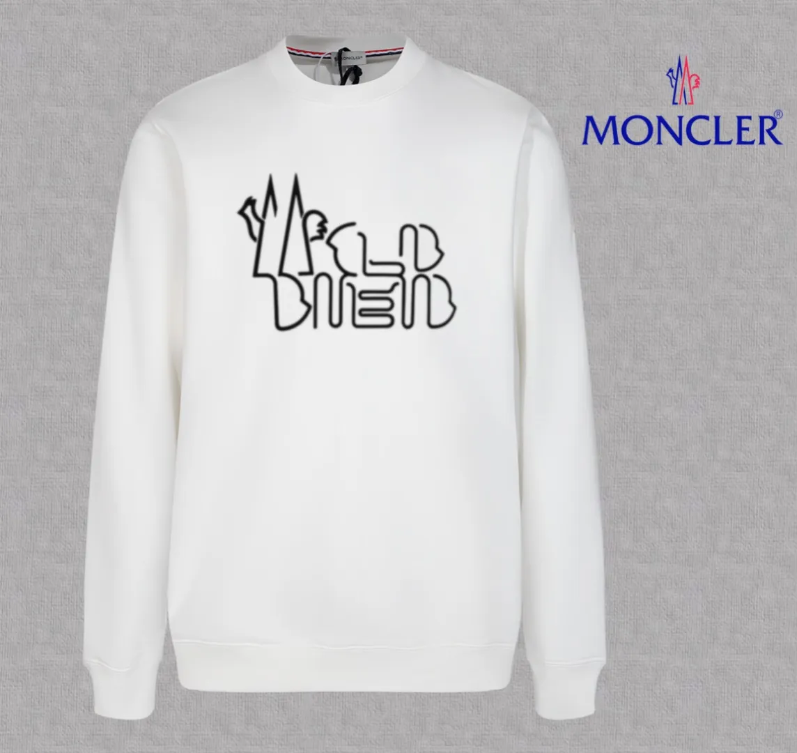 P210 High-version sweatshirt) [Long-term stock] 〖𝐌𝐎𝐍𝐂𝐋𝐄𝐑~Mask〗 Made of 440g heavy-weight fabric. It is different from the market currency. It can be matched with any variety and is properly handsome. 😎The whole dress is made of double waistcoats. The double waistcoats make the whole dress more three-dimensional. Not ordinary factories can do such fine work. 2025 Spring runway version of the T stage, on sale at the counter, round neck terry sweatshirt, high-end double-strand pure cotton, custom-made stretch ribs, dyed in the same vat, complete with three standards, matched with exquisite embroidered LOGO on the chest, simple and advanced, same style for men and women. Color: black, apricot, white, size: S M L XL 2XL