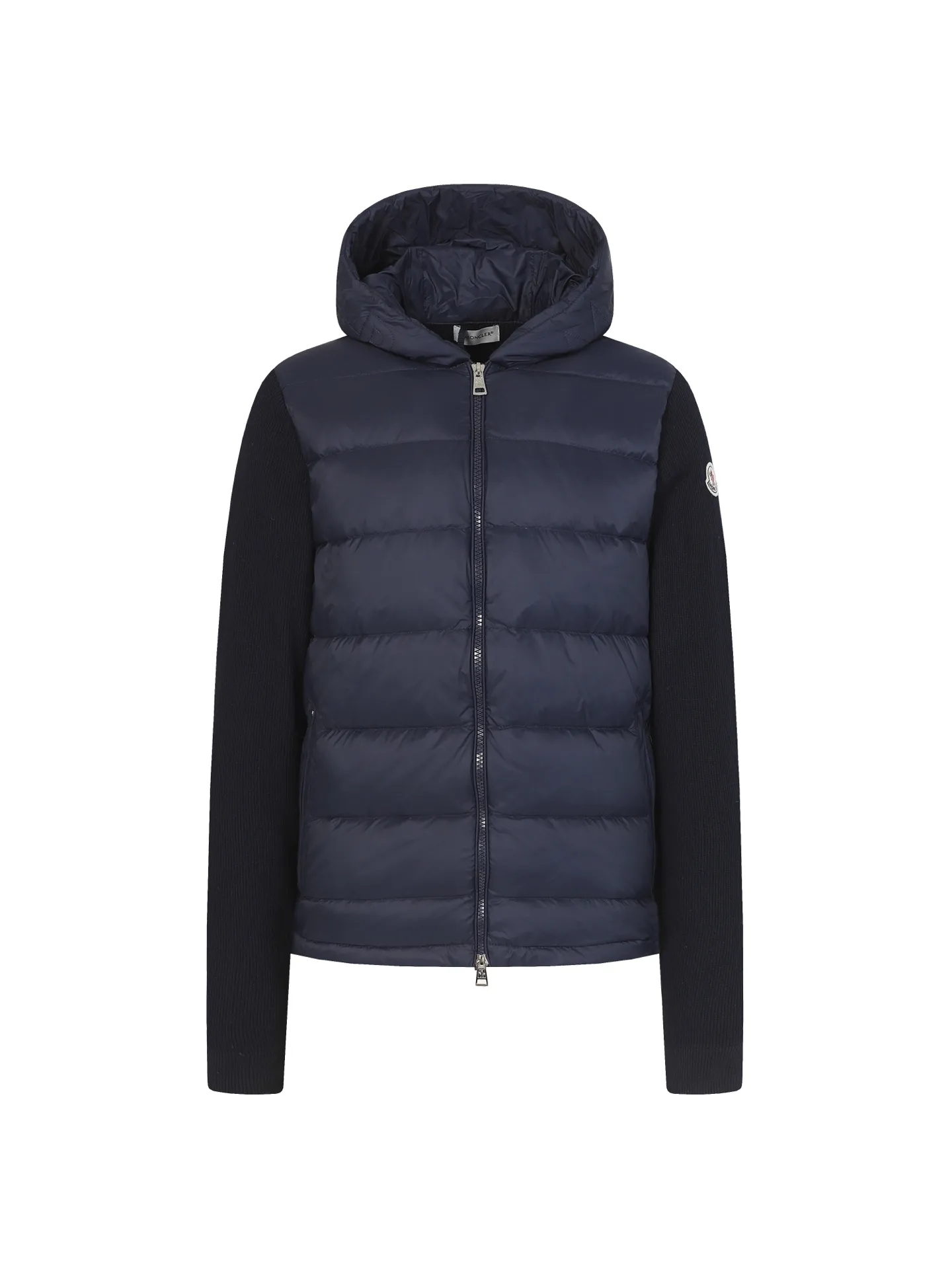 P680 MONCLER/Moncler autumn and winter men's padded wool zipper hooded letter knitted down jacket Made of wool Longue saison lining Longue saison front, filled with down Ribbed knit 12 needles Fine soft hood Zipper closure Pocket Logo quilting Logo patch Color: black/navy blue/green size: S/M/L/XL/XXL