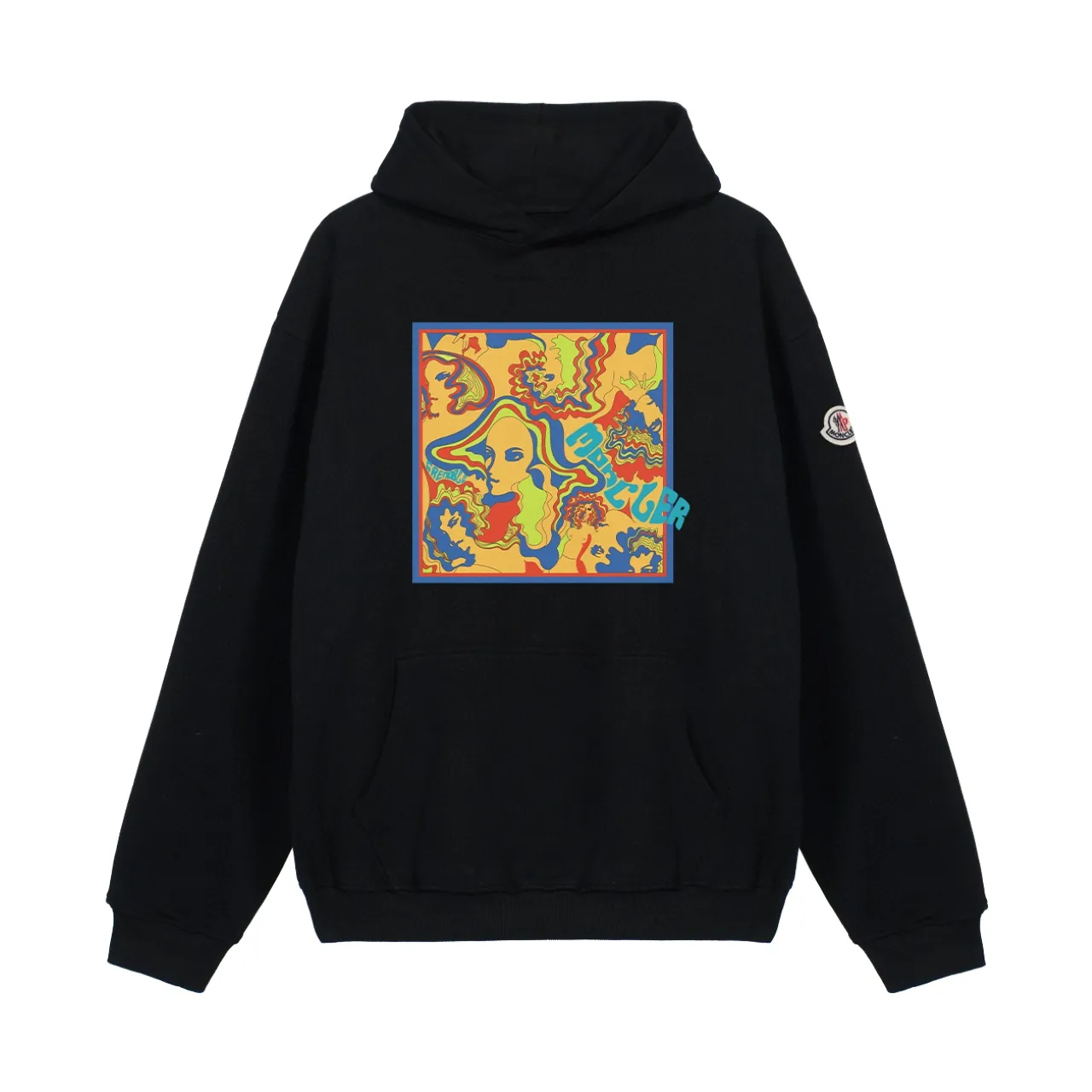 P270 Recommended model that will not be sold off the shelves, Moncler Mouth Mouth 480g Velvet Printed Hooded Sweatshirt, Australian velvet fabric is soft and comfortable, does not shrink, does not deform, does not pill) Original customized accessories Collar label Wash mark Hang tag Packaging (perfect details) Color White Black Size XS-L - Copy (8)