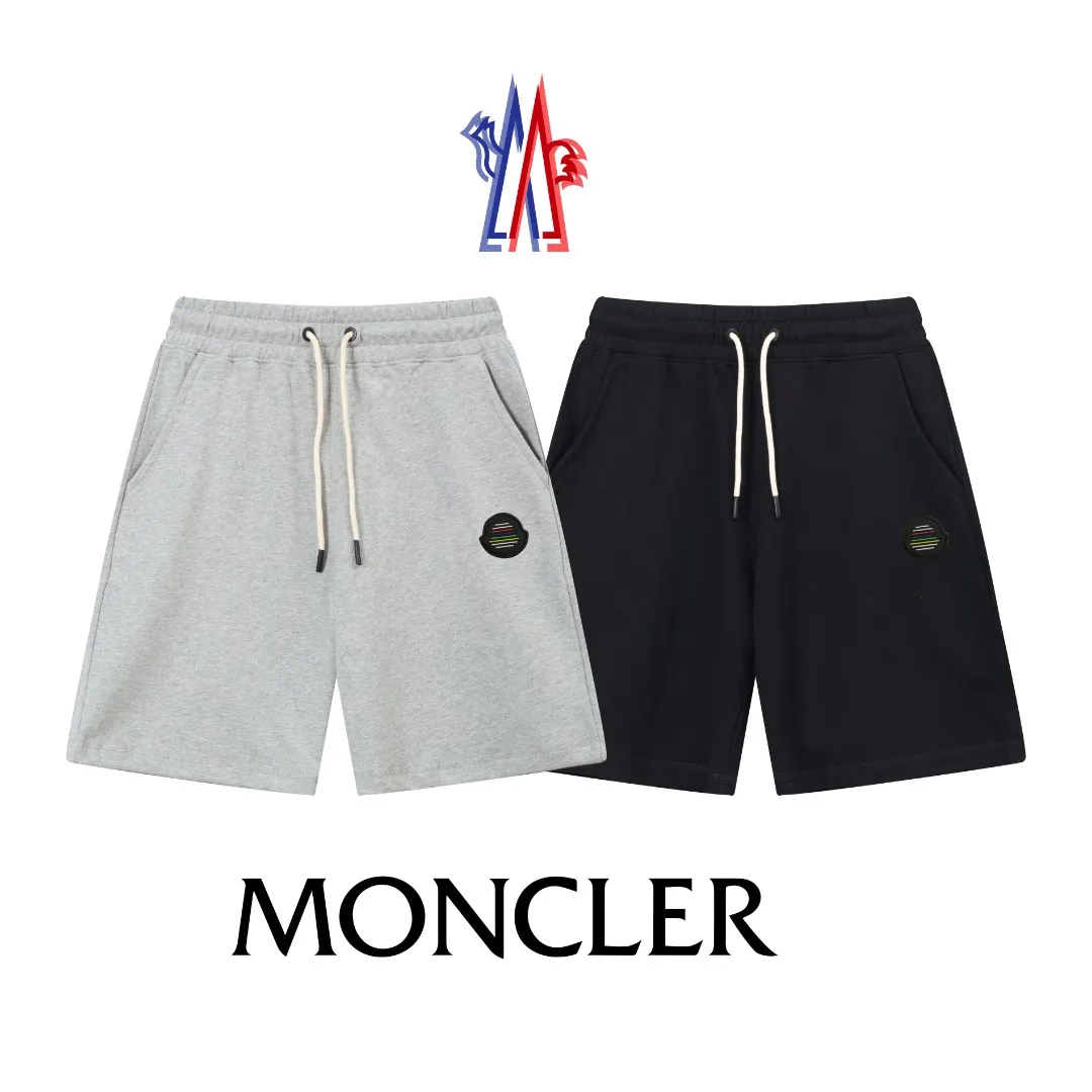 P230 top version, different currency) ✨Moncler SS show style, slim lines, simple printed letter Logo trendy shorts for men and women, compatible with all body types, black and white drawstring design on the waist elastic band, custom drawstring pockets with diagonal pocket design on both sides, and a small pocket at the rear. Color: black gray Size S-XL
