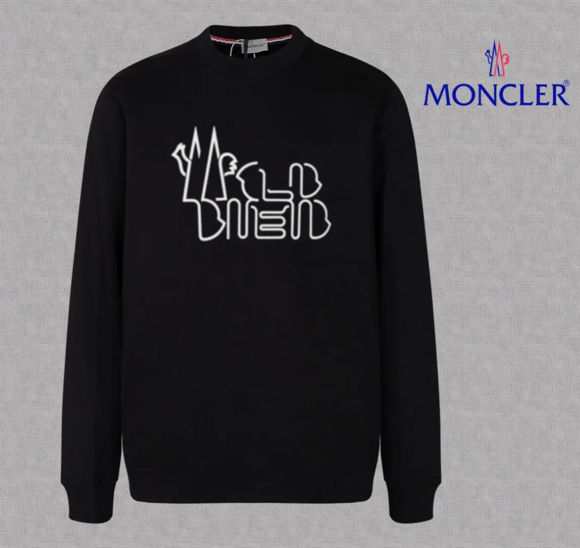 P210 High-version sweatshirt) [Long-term stock] 〖𝐌𝐎𝐍𝐂𝐋𝐄𝐑~Mask〗 Made of 440g heavy-weight fabric. It is different from the market currency. It can be matched with any variety and is properly handsome. 😎The whole dress is made of double waistcoats. The double waistcoats make the whole dress more three-dimensional. Not ordinary factories can do such fine work. 2025 Spring runway version of the T stage, on sale at the counter, round neck terry sweatshirt, high-end double-strand pure cotton, custom-made stretch ribs, dyed in the same vat, complete with three standards, matched with exquisite embroidered LOGO on the chest, simple and advanced, same style for men and women. Color: black, apricot, white, size: S M L XL 2XL
