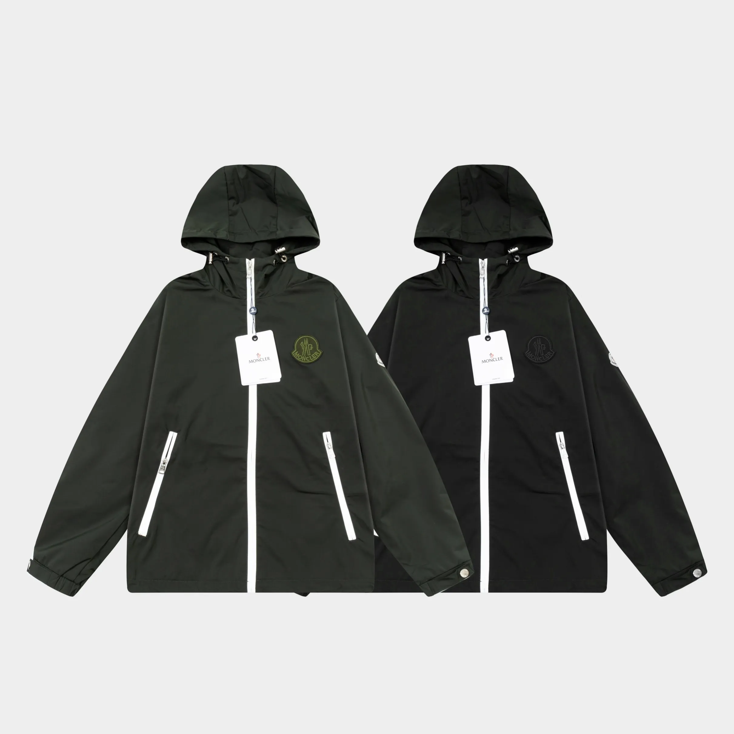 P410 2025 MONCLER new autumn and winter products Customized hardware Embroidered Logo. High-quality hooded jacket Mainly recommended version Selected custom fabrics Higher grade High-density memory brushed lining More fashionable and comfortable High-standard customization The upper body is very stylish Classic and versatile Can be matched with any fashion The fit is super good and highly recommended!  Color: dark green black Size: M-3XL