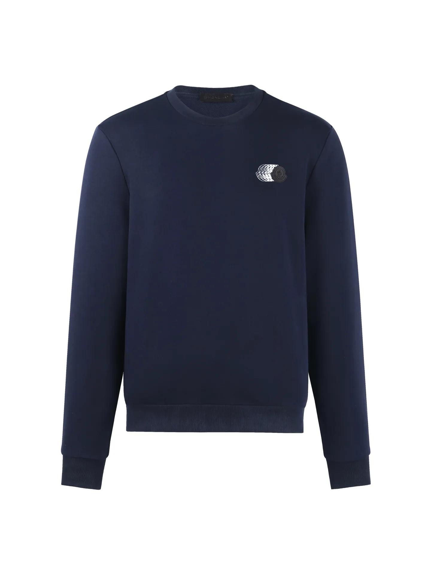 P370 White background picture] MONCLER/muzzled round neck long sleeve faded logo cotton sweatshirt [Ready stock] S M L