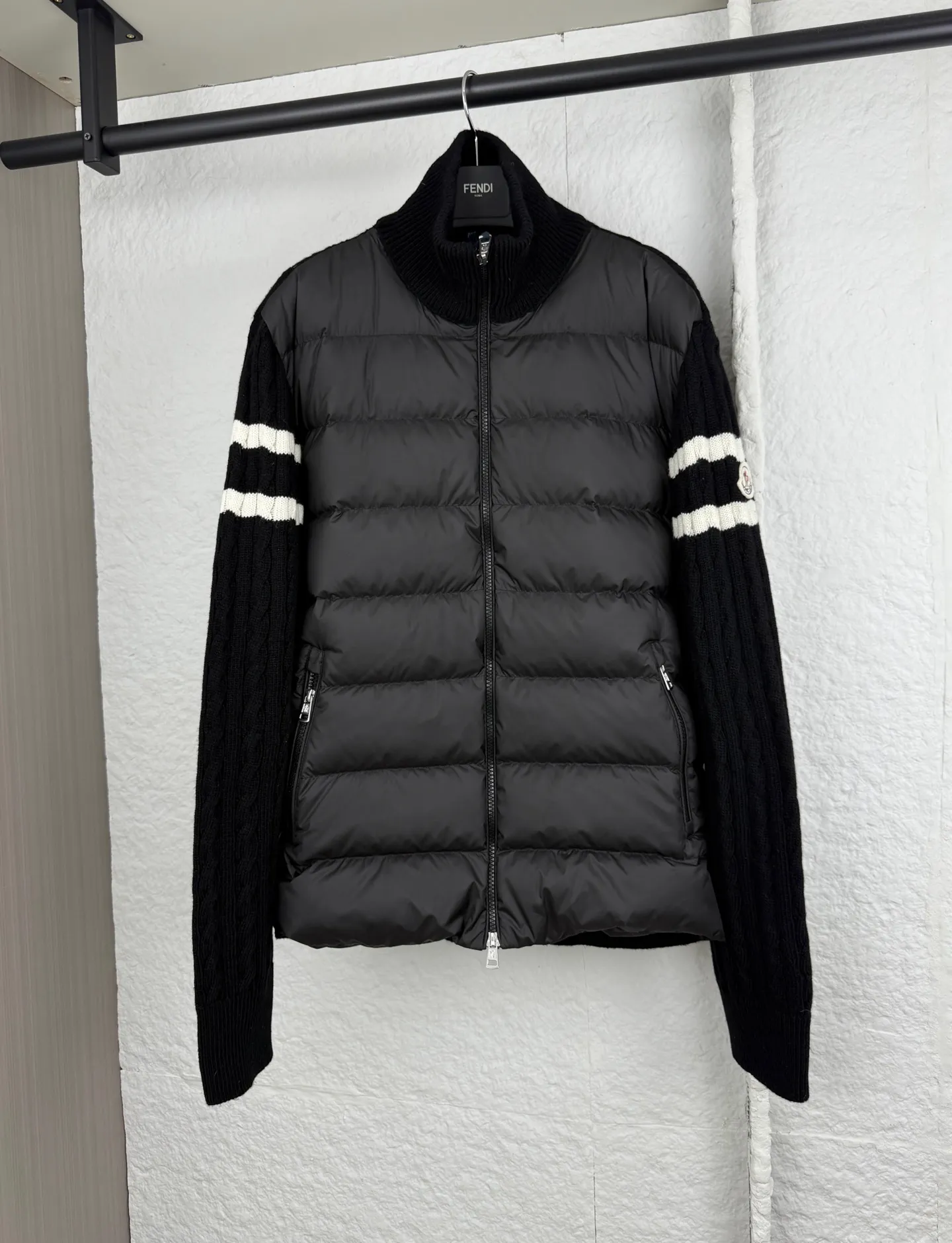 P810 Moncler masked Padded striped wool splicing down jacket 1/2/3/4