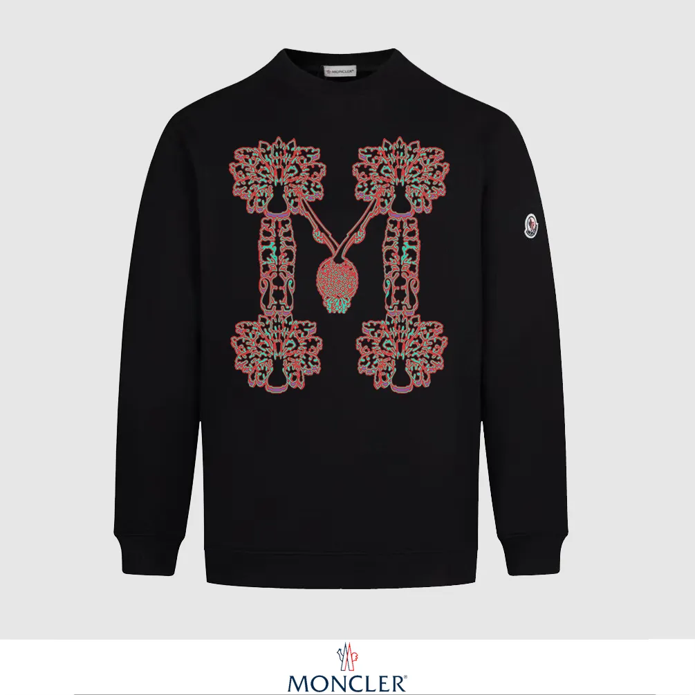 P240 Recommend the most popular Moncler masked 380g printed terry crew neck sweatshirt. Breathable pure cotton fabric. The texture is very soft and comfortable. No shrinkage, no deformation, no pilling). Original customized accessories. Collar label. Wash mark. Hang tag. Packaging (perfect details). Color: White. Black. Size: XS S M L.