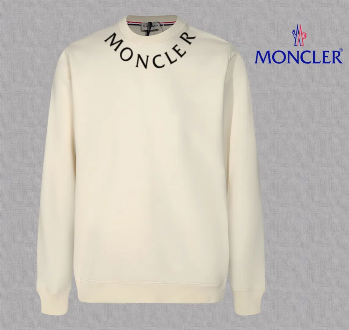 P210 High-version sweatshirt) [Long-term stock] 〖𝐌𝐎𝐍𝐂𝐋𝐄𝐑~Mask〗 Made of 440g heavy-weight fabric. It is different from the market currency. It can be matched with any variety and is properly handsome. 😎The whole dress is made of double waistcoats. The double waistcoats make the whole dress more three-dimensional. Not ordinary factories can do such fine work. 2025 Spring runway version of the T stage, on sale at the counter, round neck terry sweatshirt, high-end double-strand pure cotton, custom-made stretch ribs, dyed in the same vat, complete with three standards, matched with exquisite embroidered LOGO on the chest, simple and advanced, same style for men and women. Color: black, apricot, white, size: S M L XL 2XL
