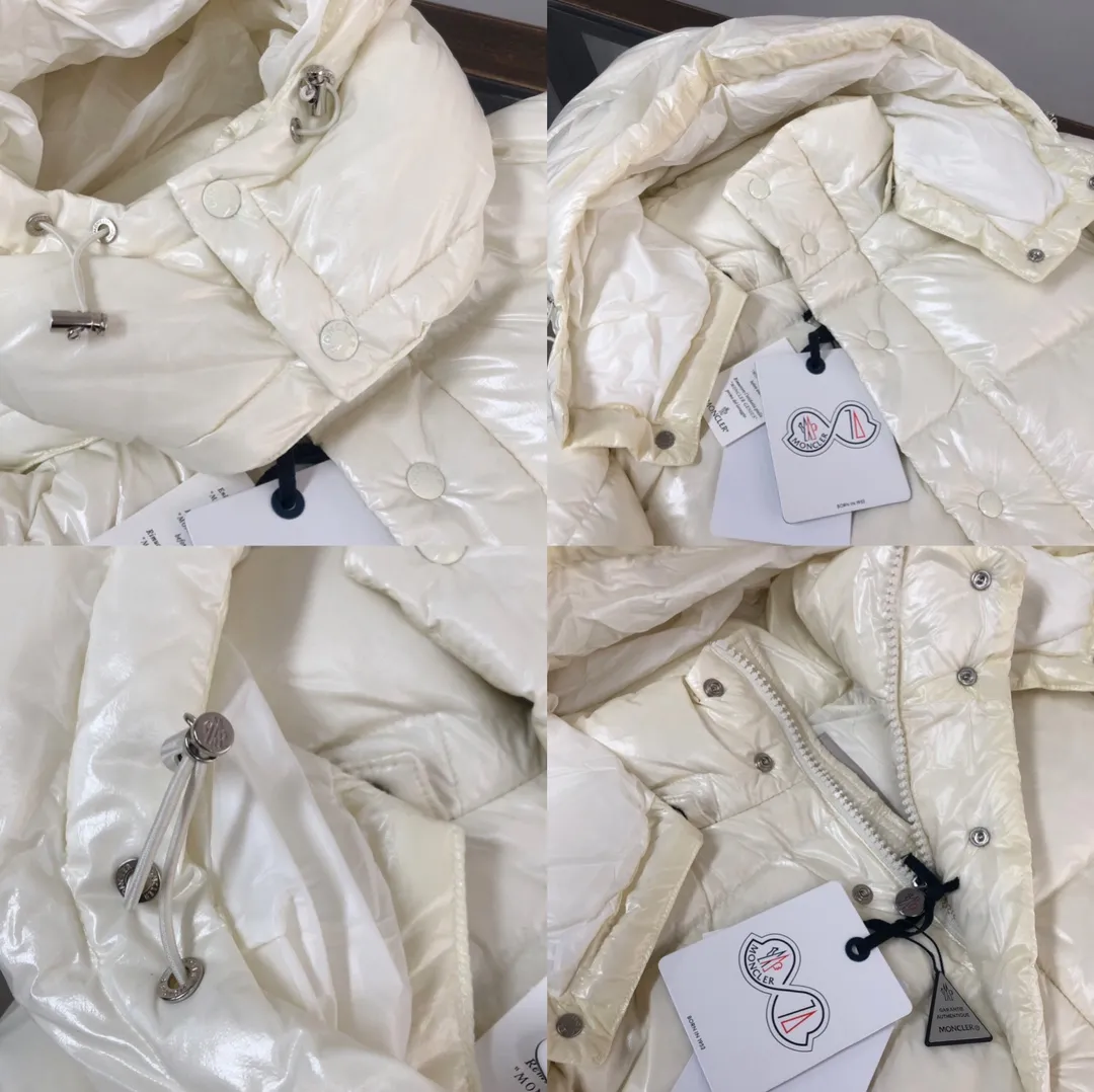 P800 Moncler Maya 70 Short Down Jacket Ivory The iconic men's Moncler Maya 70 down jacket is highly recognizable and is specially designed to celebrate the brand's 70th anniversary. The Moncler Maya down jacket has been reinterpreted specifically to celebrate Moncler's 70th anniversary, and the iconic silhouette has been refreshed in new colors. A classic example of the brand's DNA, it's made from shiny lacquered nylon and embellished with signature rectangular quilting. A classic, cropped design that spans seasons and fashions, the removable hood features a statement silhouette, removable hood and adjustable hem. The sleeves are decorated with the brand's signature classic patch pockets and a patchwork logo designed to celebrate the 70th anniversary. Color: black, ivory white, basalt gray, purple, cabin brown, forest green, code number: 1-2-3-4-5 (M～3xl)