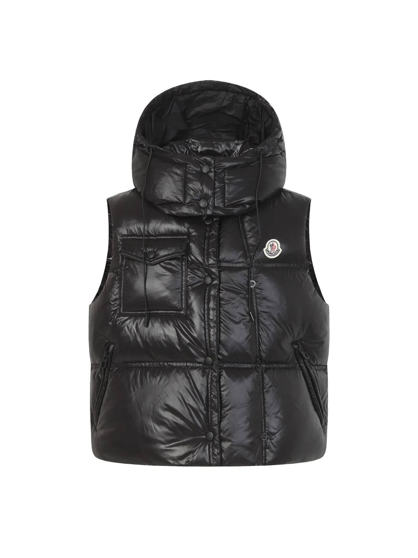 P740 Women's Style] Moncler/Mask Women's Hooded Down Vest Fabric selection: Made of super laque (super lacquered fabric), a material that achieves a high-gloss effect through a special process. Its core lies in surface coating technology rather than nylon made of natural fiber itself. It has a certain hardness, high gloss, and waterproof properties.  Lining fabric selection: Nylon lining has smooth surface, good softness, lighter weight, and has certain strength and wear resistance.  High-quality filling: Made of national standard 90 white duck down, with a filling capacity of 190 grams to ensure excellent warmth retention. The down has been strictly screened and processed and is not easy to drill, ensuring durability.  Accessories: One-to-one customized three-label, One-to-one customized badges, One-to-one customized buttons, SIZE: S/M/L