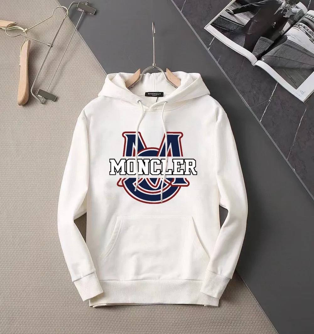 P220 brand [MONCLER Mouth Mouth] (good news for fat people) 2025ss spring latest long-sleeved hooded sweatshirt, on sale simultaneously on the official website. Refreshing and breathable. Made of top Tencel Roman. Comfortable and soft. 3D three-dimensional clarity. Super fashion sense. Great gift for your own use. Size: M-5XL (can wear up to 220 pounds)