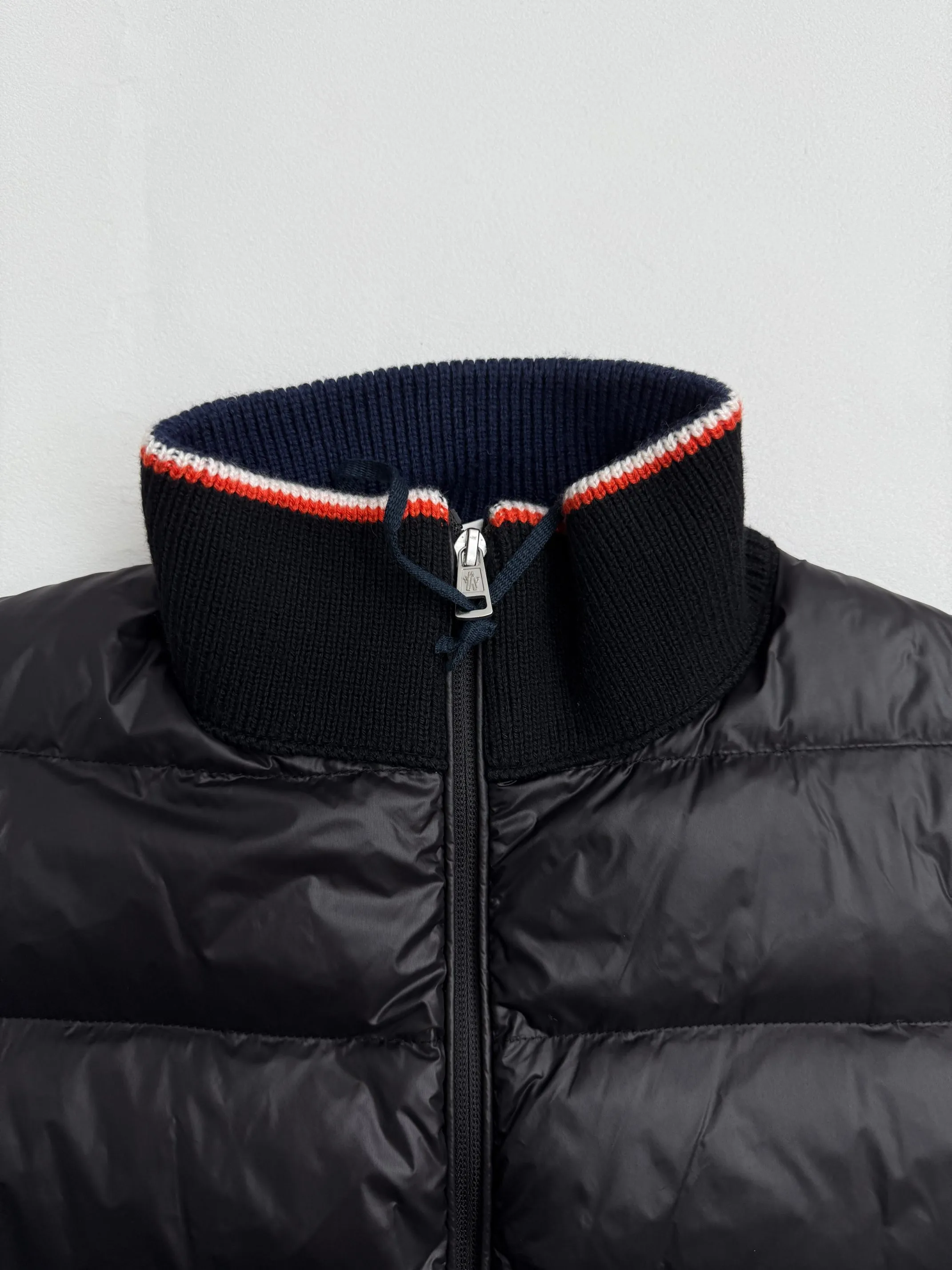 P810 Moncler wool knitted patchwork down jacket with armbands 1/2/3/4