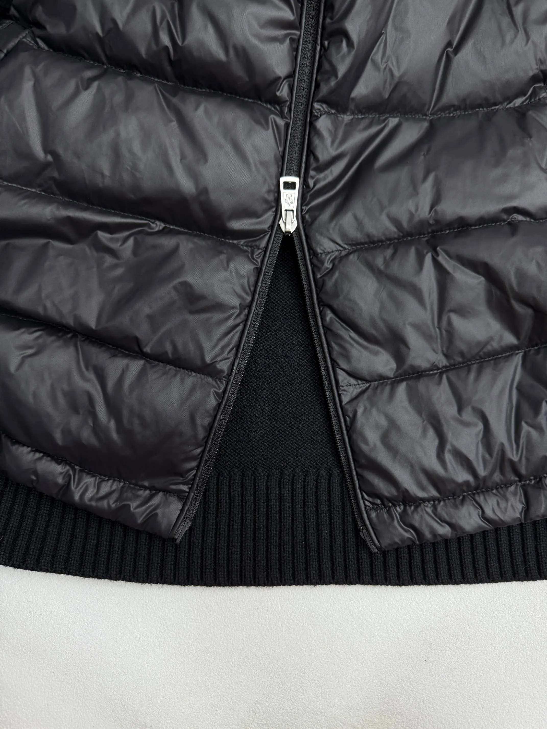 P810 Moncler wool knitted patchwork down jacket with armbands 1/2/3/4