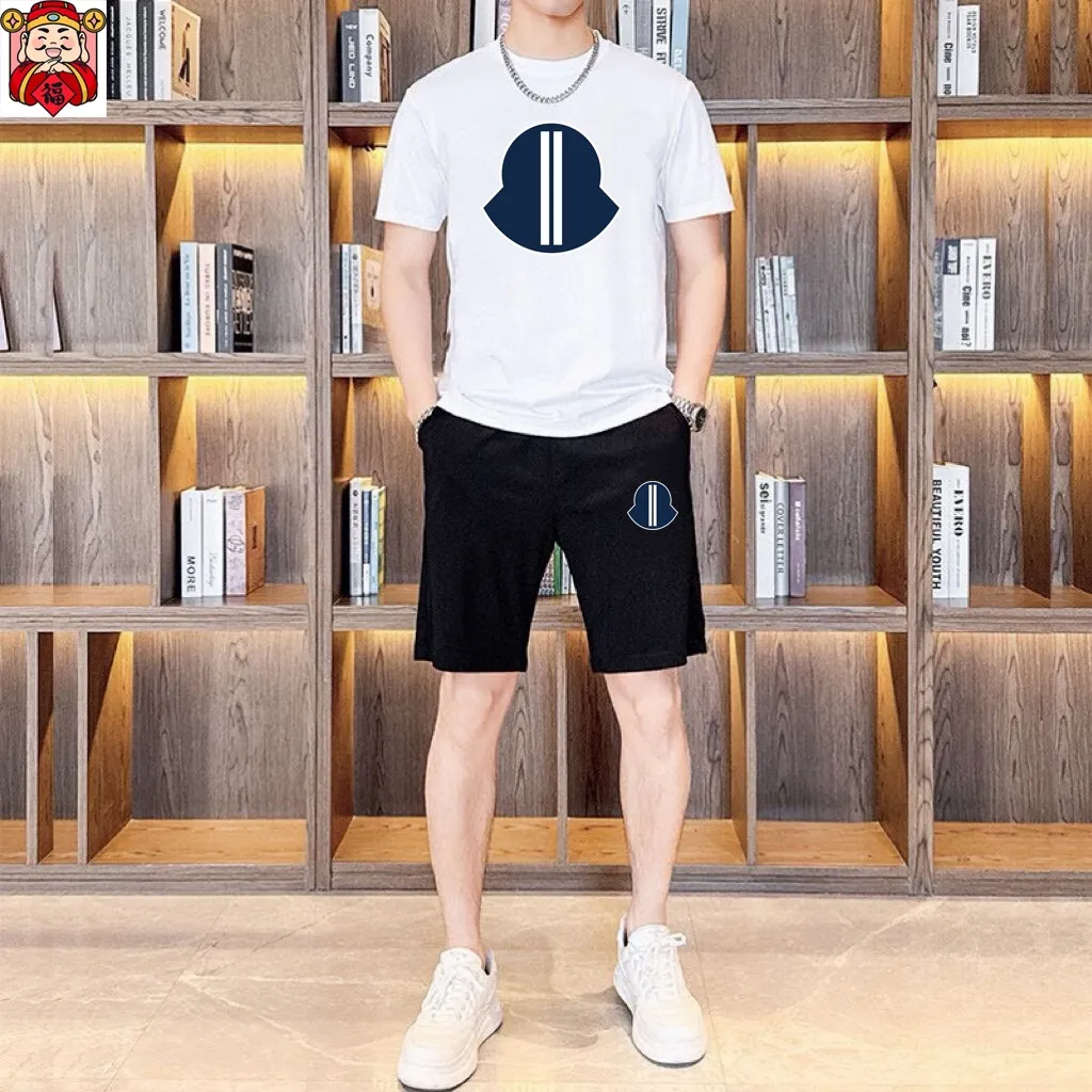 P280 Brand [MONCLER] 2025 new men’s short-sleeved shorts suit! Synchronous sales on the official website! High-end version on the market! It feels delicate and soft! Make you more comfortable to wear! The draped silhouette is awesome! Size: M-5XL (please state your height and weight when placing an order)