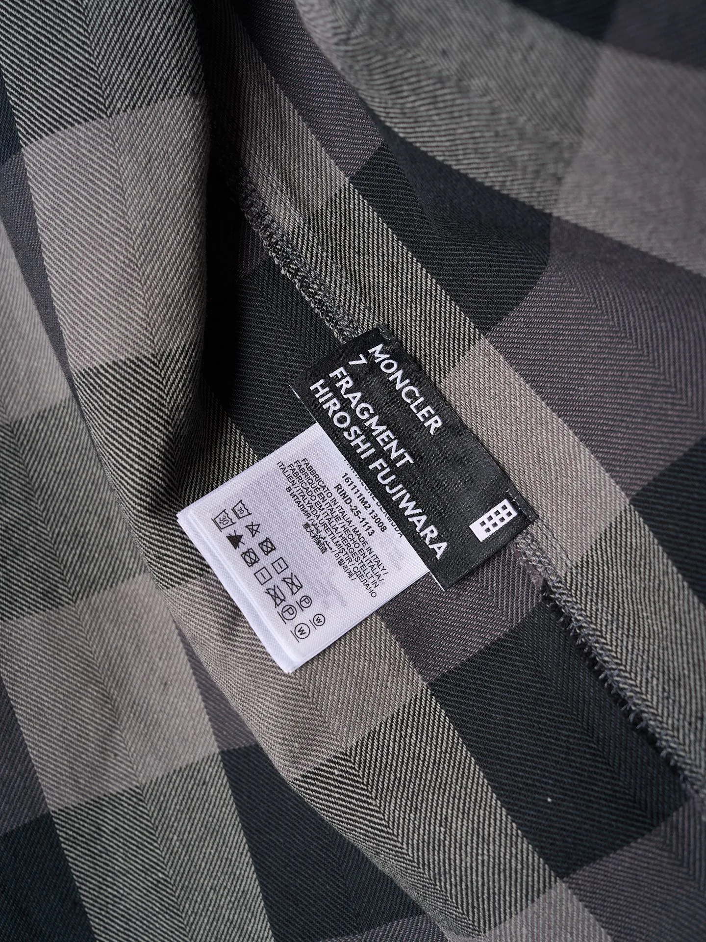 P500 Actual hanging auction] Moncler x Mercedes-Benz/Moncler x Mercedes-Benz joint cotton embroidered logo plaid shirt [Ready stock] 46 48 50 52