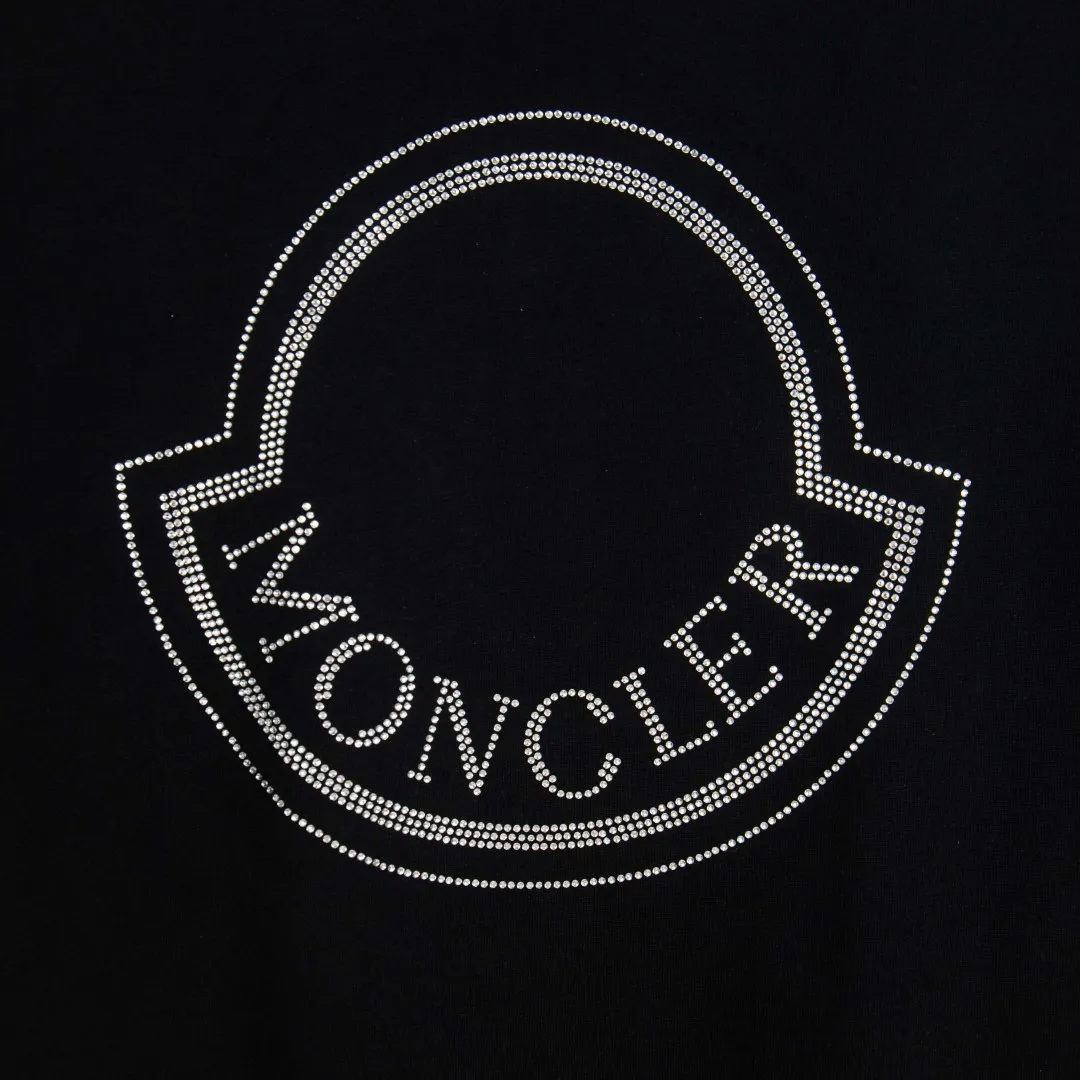 P190 💰 zp version [exclusive supply] MONCLER/muzzle 300g round neck short-sleeved T-shirt brand classic hot diamond letter LOGO embossing process official synchronization high version high quality fashion personality versatile trend pure original quality original fabric hang tag collar label washed wheat three standards complete Color: black. White. Size: S M L XL XXL No.: WS10027