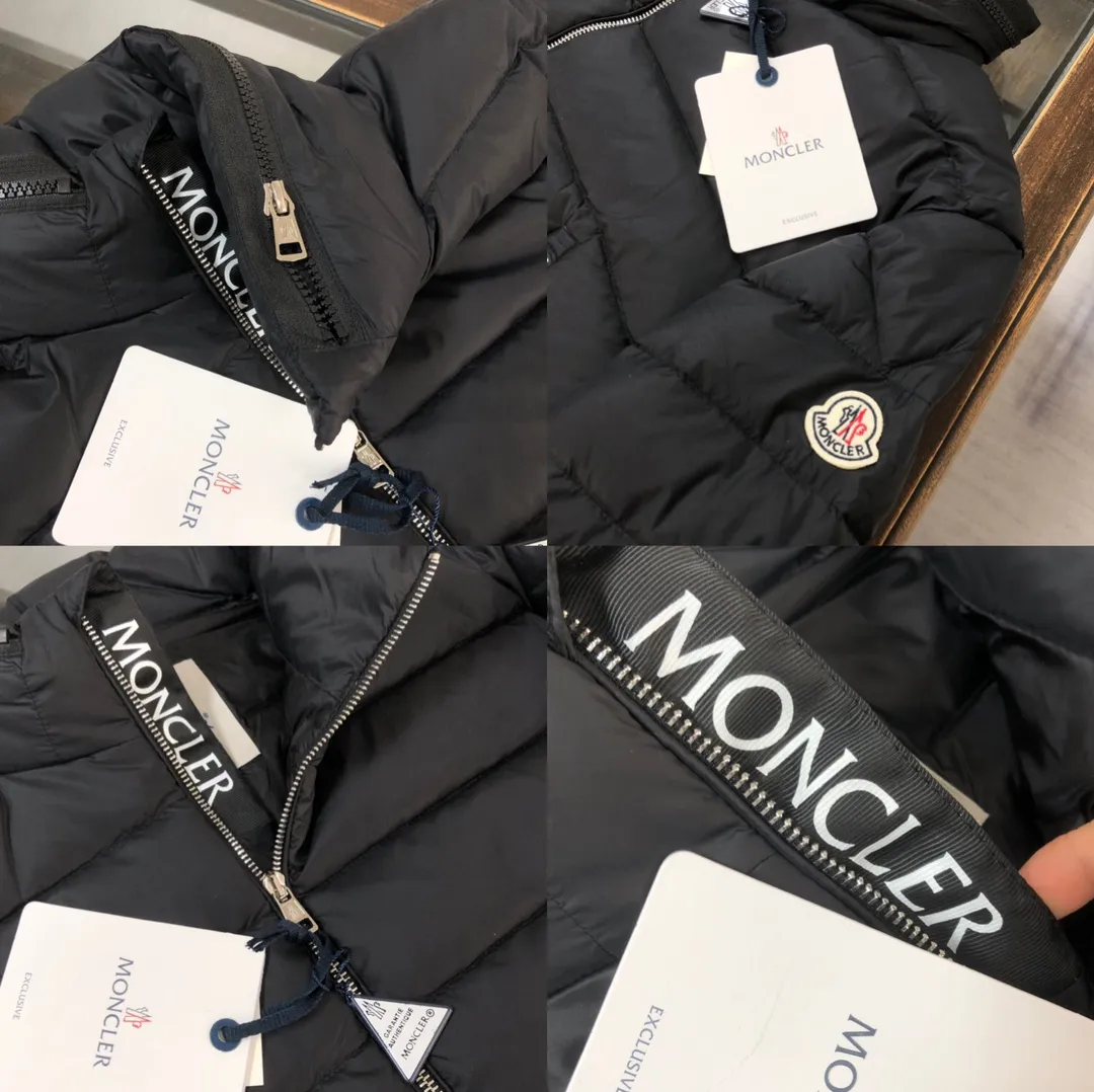 P800 Moncler 2025 latest men's lightweight motorcycle style stand-collar hidden hooded down jacket ⭐️ Same style as the official website, on sale at counters!  ✨Imported fabrics supplied by customers, windproof and snowproof, with first-class feel, full texture and no velvet! The inside is full of down, international standard 90 duck down, with high fluffiness and excellent warmth retention performance! The hardware has the iconic logo! ✨Simple silhouette tailoring, 3D three-dimensional tailoring, chic and casual, loose and short version, suitable for all heights! ✨Versatile and age-reducing, both in terms of fabric material and overall silhouette, it has both fashionable styling and good cold protection effect, and brings a comfortable wearing experience and feeling! The upper body effect is great! A versatile hot item for winter, a must-have for stylish men! Produced by a large factory, with original hardware and accessories, and fine workmanship! Three standards are complete, shop around at the counters! Color: Black Size: 1-2-3-4-5-6