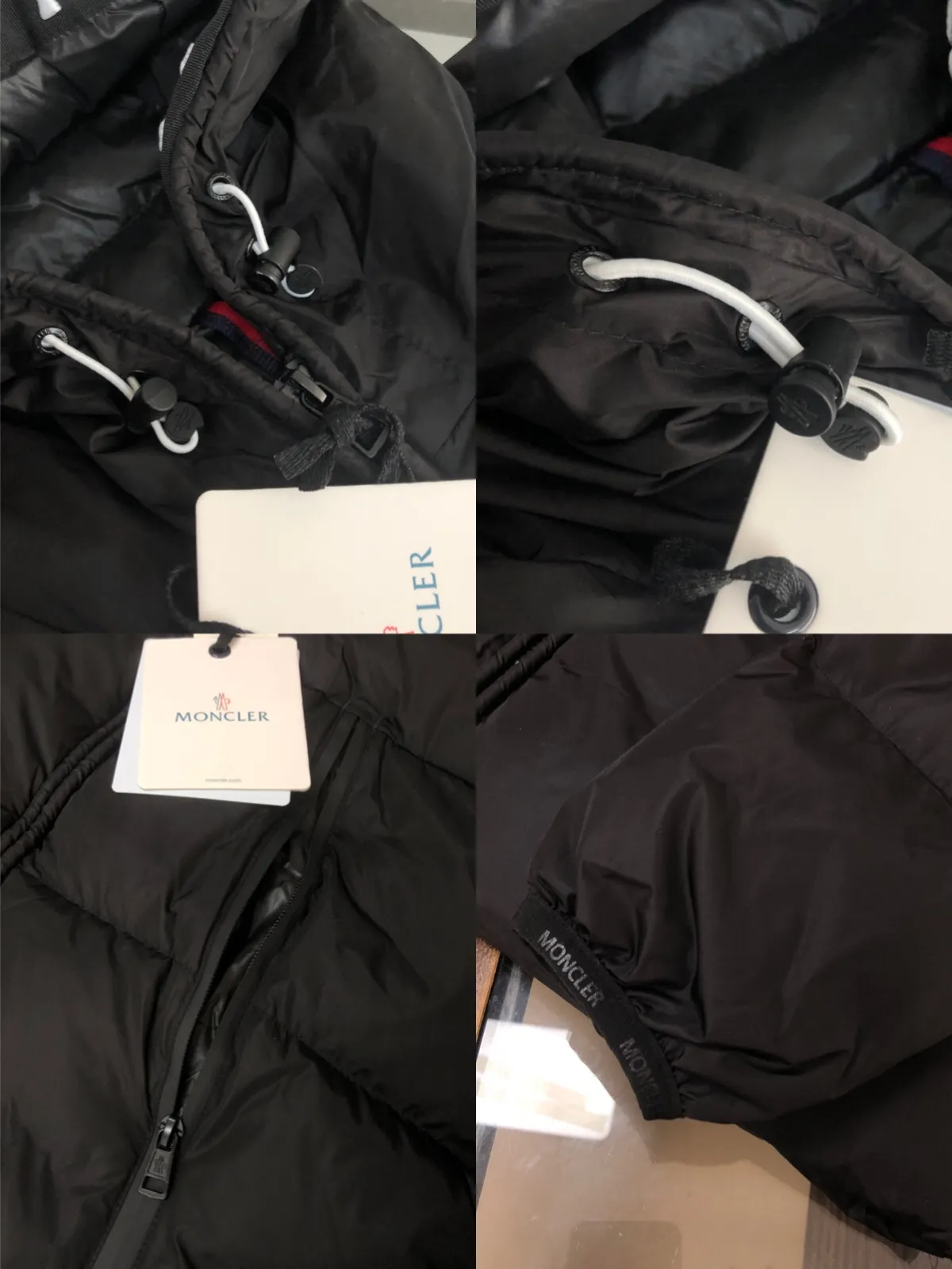 P740 MONCLER Mouth-mounted down jacket with large webbing and embroidered letters, upgraded logo with induction anti-counterfeiting and the latest NFC anti-counterfeiting technology. Same style as the counter, filled with 90 white duck down fluffy and full, customer-supplied fabrics, original hardware molding, placket with large letters embroidered webbing, same style for men and women. Color: black (the armband is divided into white label/black label) white code number: 1 2 3 4 5