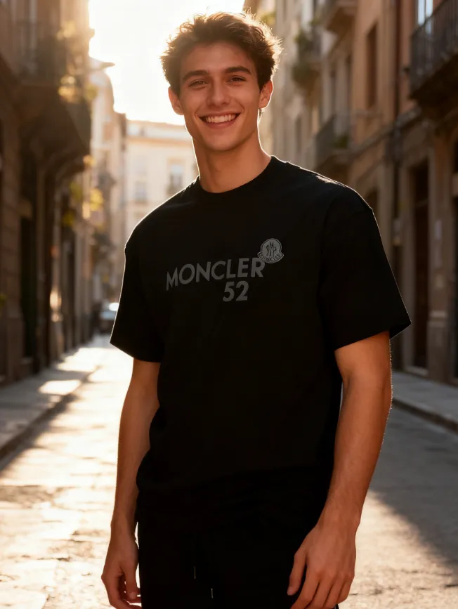 P150 MONCLER is new, 2026ss new round neck short-sleeved T-shirt, available for sale on the official website; foam printing Moncler logo technology, details are correct to the official version, and the size of the logo is strictly controlled , standard size, foamed and taped details are in sync with the official; the fabric is made of 240g double yarn pure cotton fabric, imported woven thread, the neckline is boned to prevent deformation, the factory high-temperature washing process prevents shrinkage, the fabric is soft and breathable, scan the code and touch the NCF washed mark for identification, the details are in place, the upper body is simple and beautiful, European size version, loose and suitable, color: black, white, size XS-L (L size can wear 200 pounds)