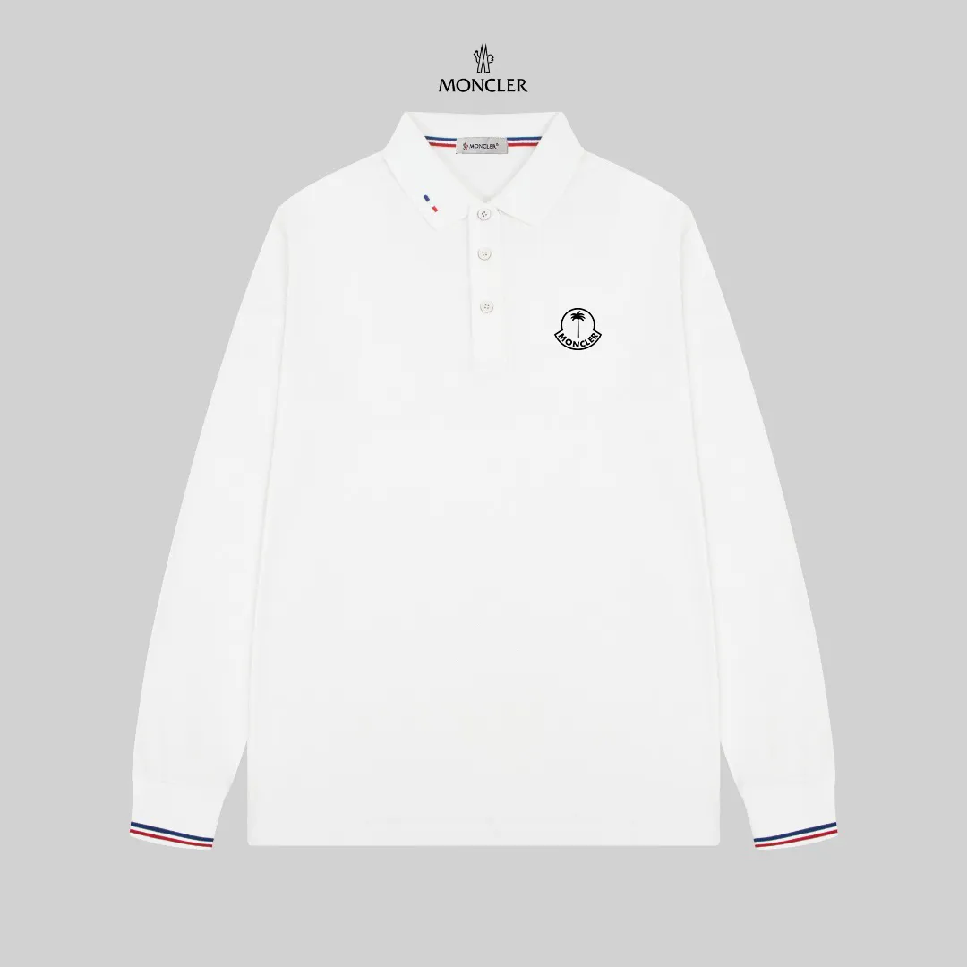 P210 Moncler official website lapel long-sleeved Polo shirt.  A simple yet refined T-shirt. The best item to create a modern and elegant look. Excellent channel product! Customer-supplied Piquet porous fiber pique cotton fabric, which can be called a "breathing fabric."  The unparalleled texture is inseparable from the exquisite materials used in craft tailoring. The craft knitted quilted design makes the hand feel extremely smooth and delicate without any roughness. The original logo design is more luxurious and noble. The upper body is comfortable and classy. The hand feels very smooth and soft. It can be easily controlled regardless of business, fashion or leisure. The age span is very large, which conforms to the trendy and practical dressing customs. It is the first choice for senior urban fashion people.  Black/white/Tibetan orchid Size: M~3XL