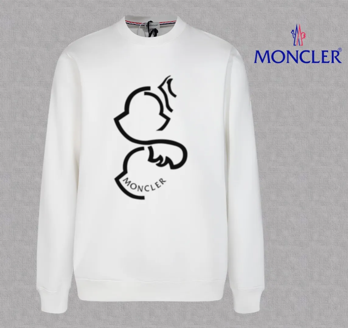 P210 High-version sweatshirt) [Long-term stock] 〖𝐌𝐎𝐍𝐂𝐋𝐄𝐑~Mask〗 Made of 440g heavy-weight fabric. It is different from the market currency. It can be matched with any variety and is properly handsome. 😎The whole dress is made of double waistcoats. The double waistcoats make the whole dress more three-dimensional. Not ordinary factories can do such fine work. 2025 Spring runway version of the T stage, on sale at the counter, round neck terry sweatshirt, high-end double-strand pure cotton, custom-made stretch ribs, dyed in the same vat, complete with three standards, matched with exquisite embroidered LOGO on the chest, simple and advanced, same style for men and women. Color: black, apricot, white, size: S M L XL 2XL