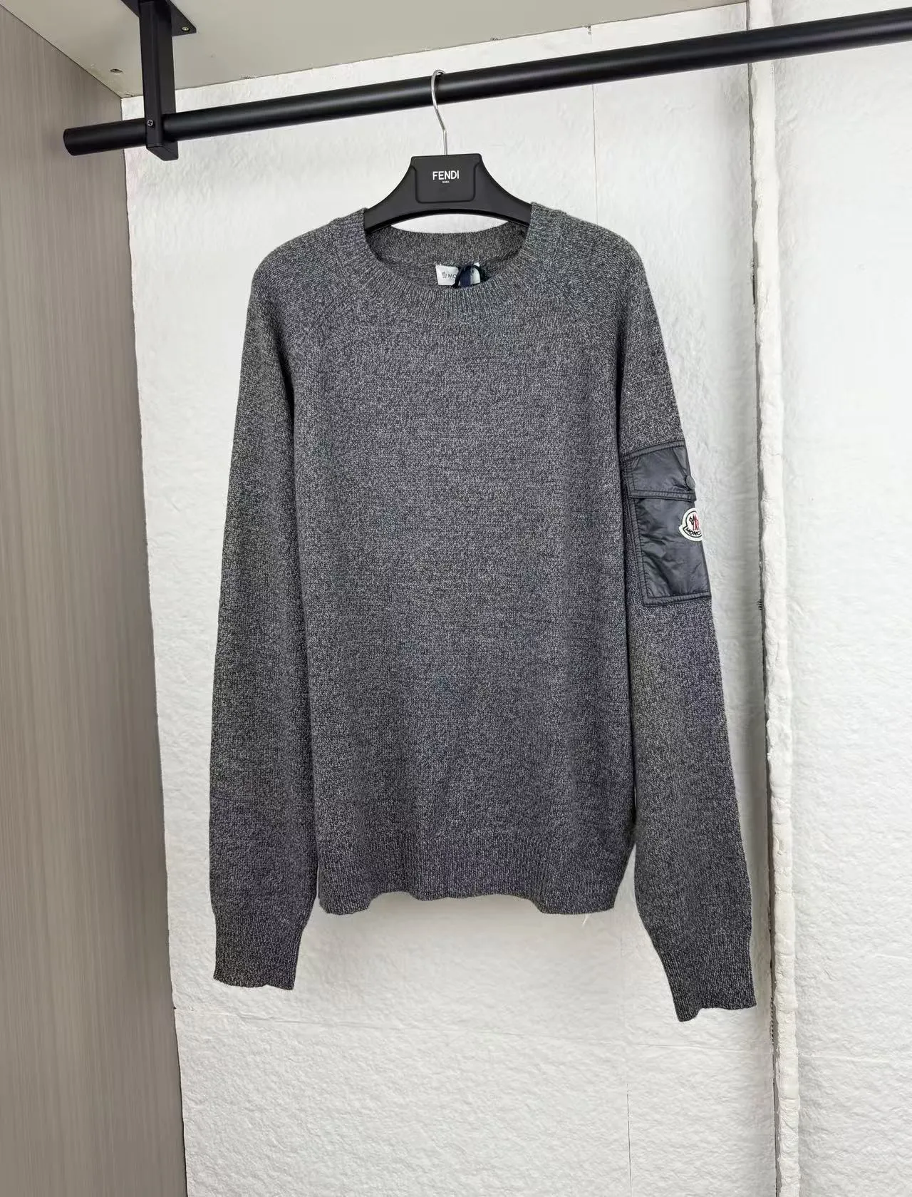 P410 Moncler Mouline patchwork crew neck sweater S/M/L/XL