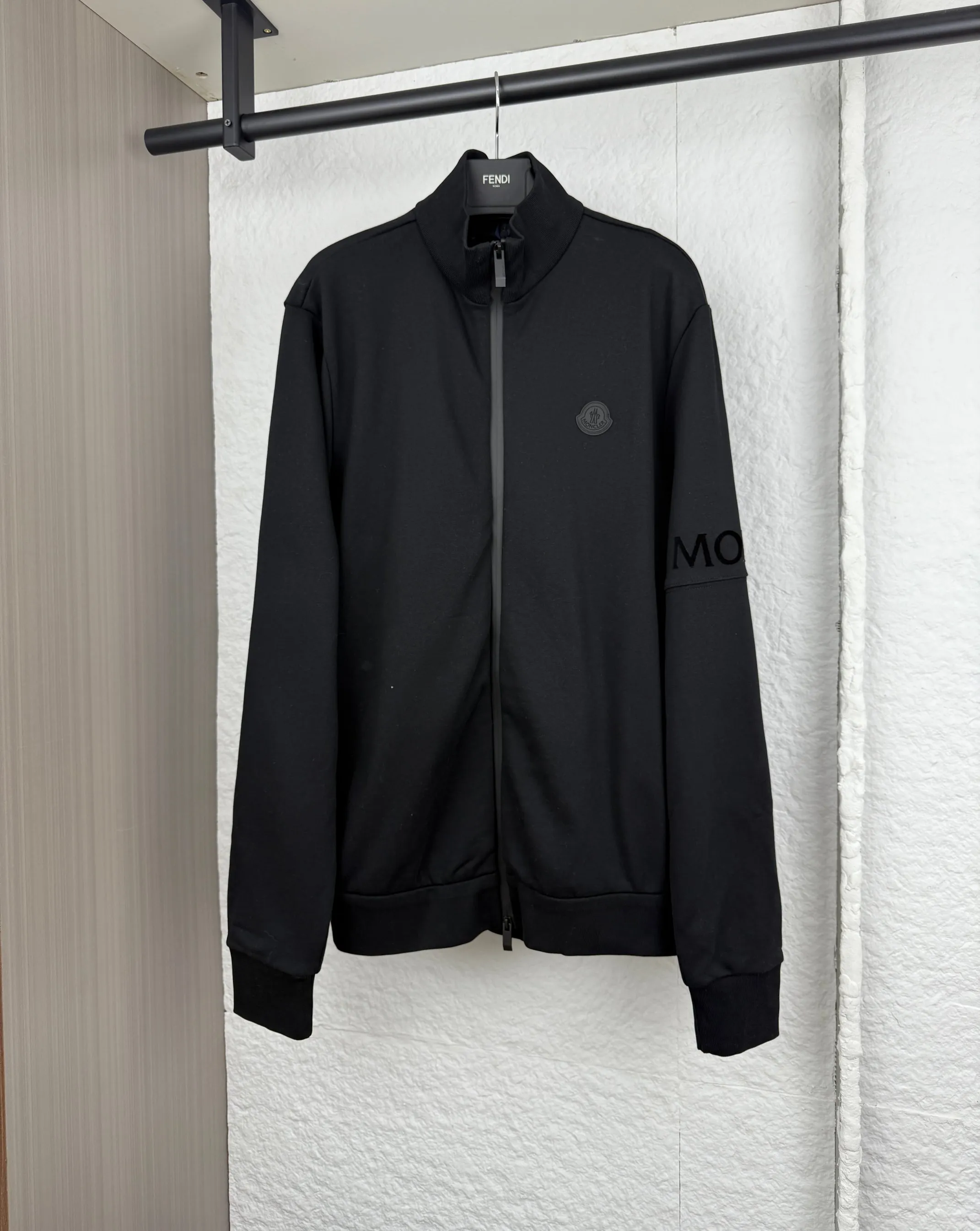P450 Moncler masked arm patchwork zipper stand collar sweatshirt S/M/L/XL