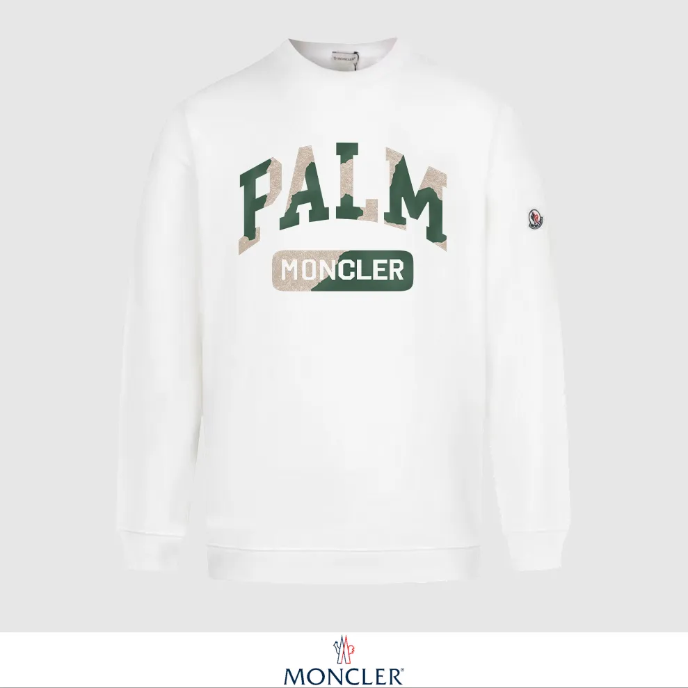 P240 Recommend the most popular Moncler masked 380g printed terry crew neck sweatshirt. Breathable pure cotton fabric. The texture is very soft and comfortable. No shrinkage, no deformation, no pilling). Original customized accessories. Collar label. Wash mark. Hang tag. Packaging (perfect details). Color: White. Black. Size: XS S M L.